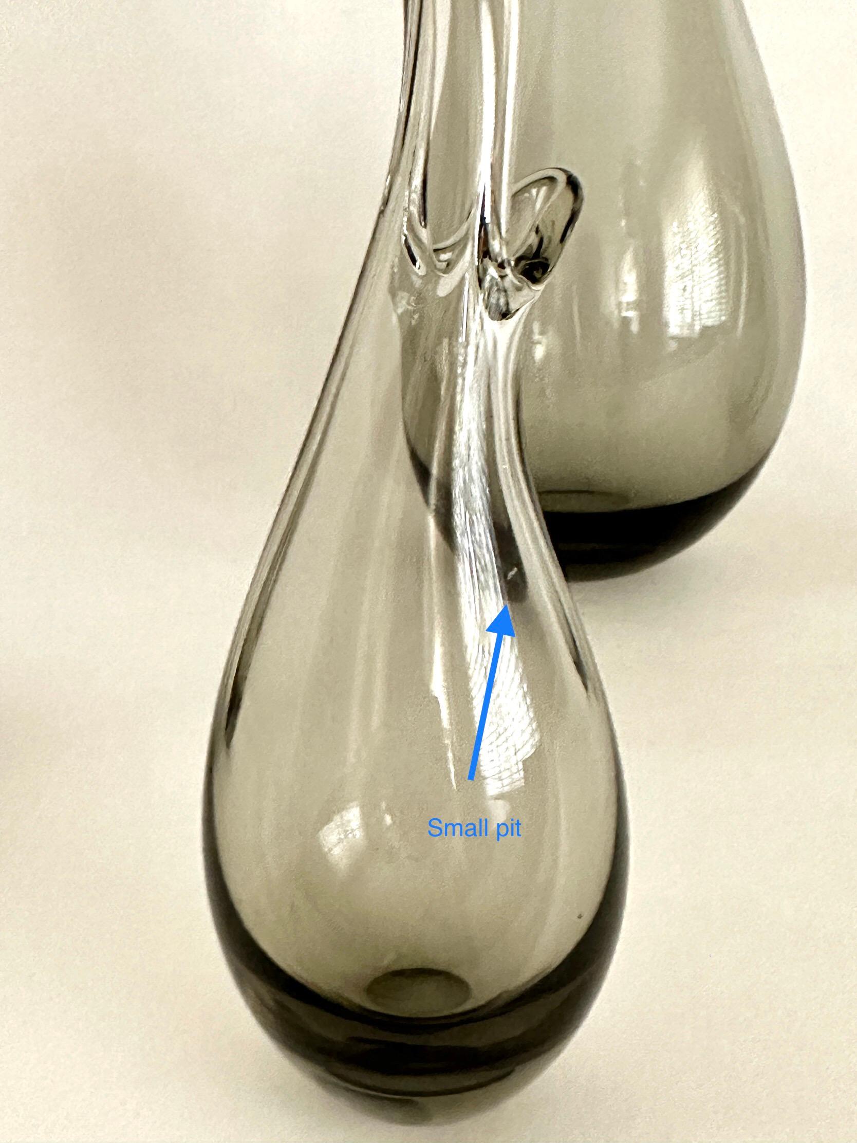 Four Smoky Gray Per Lütken Designed Duckling Vases From Holmegaard For Sale 2