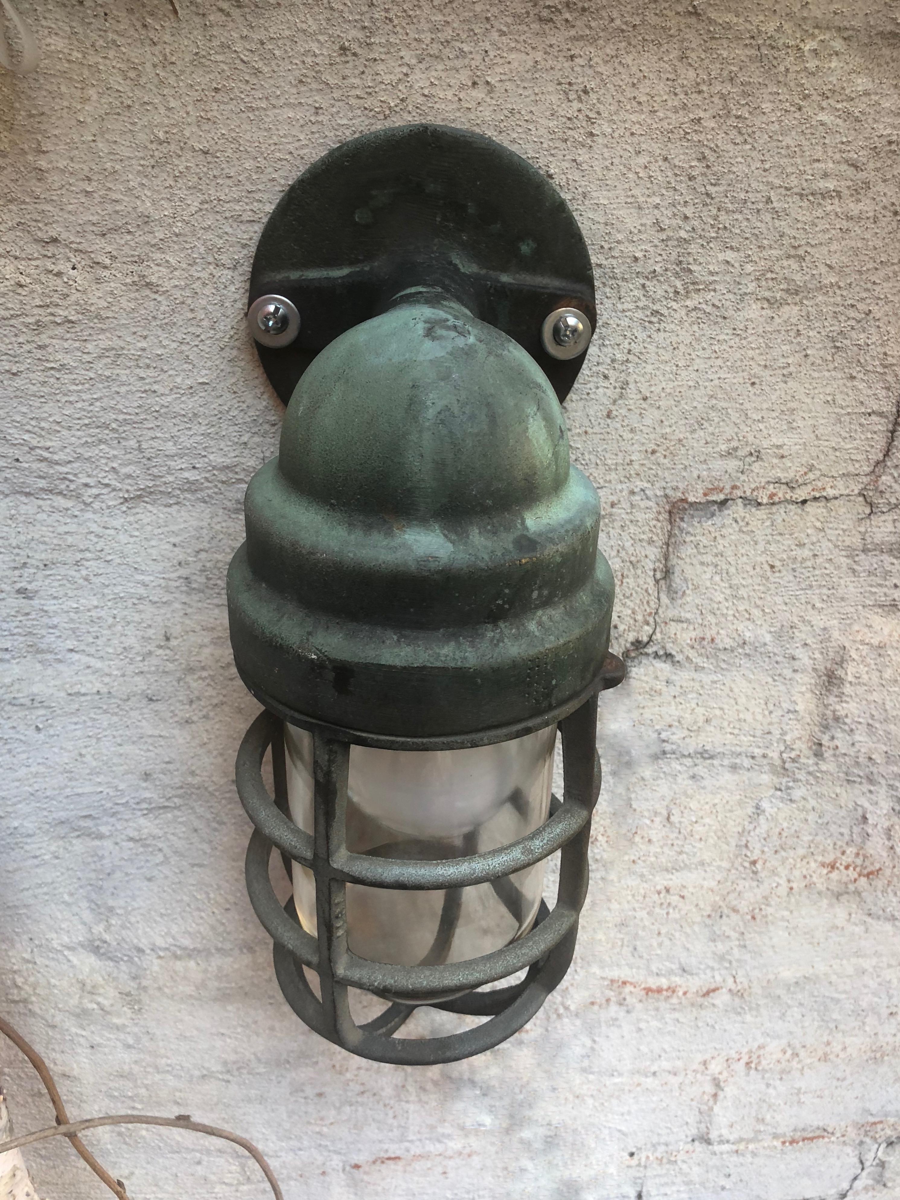 Four Solid Brass Outdoor / Indoor Sconces by Crouse-Hinds, UK, Circa 1940 1