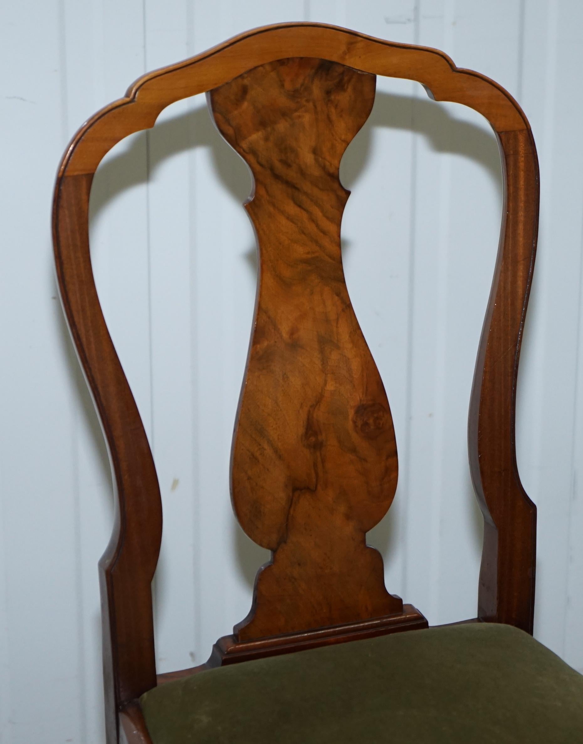 Four Solid Walnut Dining Chairs Claw & Ball Legs, circa 1940 Chippendale Style 4 5