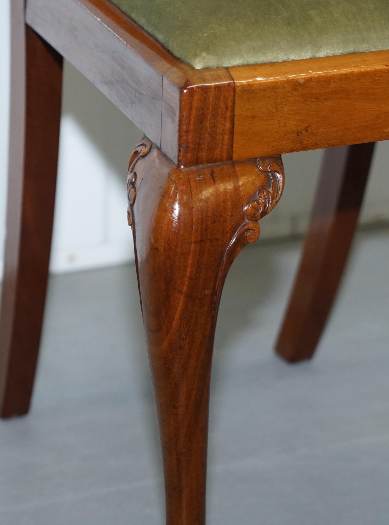 Four Solid Walnut Dining Chairs Claw & Ball Legs, circa 1940 Chippendale Style 4 12