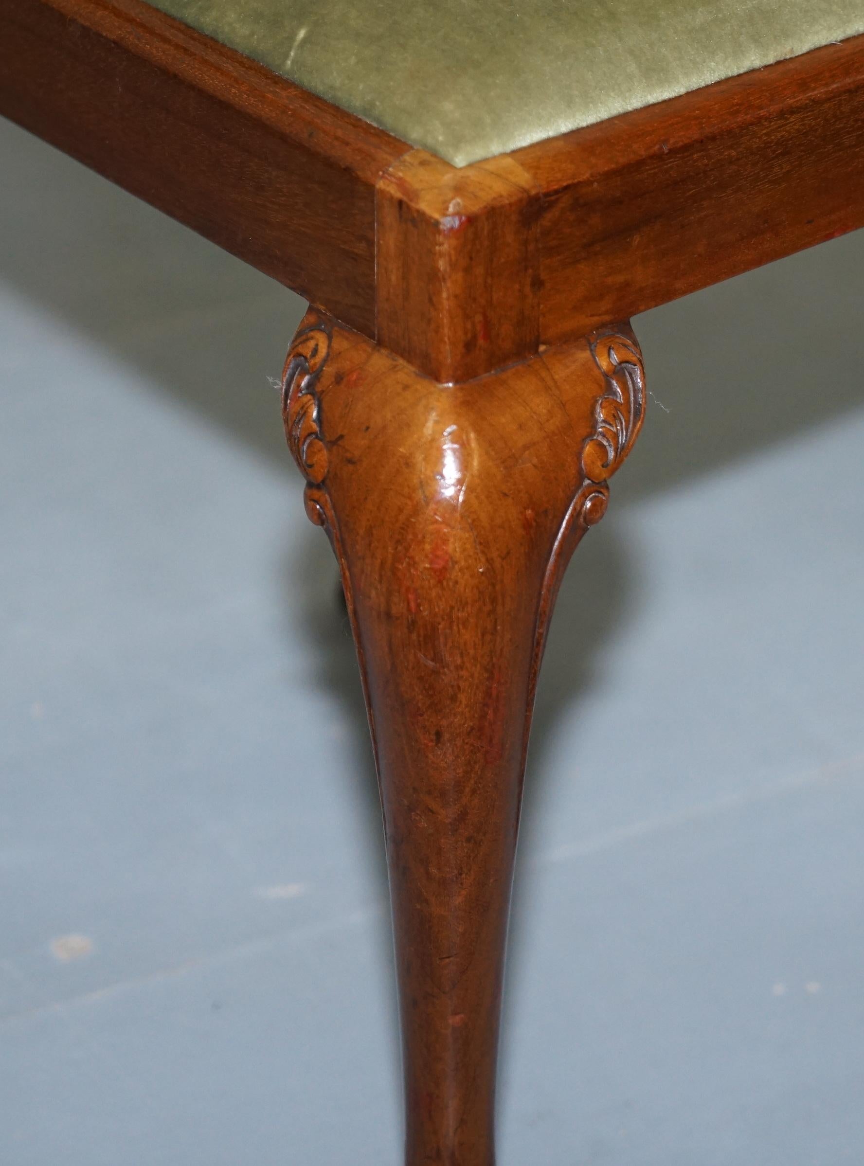 Four Solid Walnut Dining Chairs Claw & Ball Legs, circa 1940 Chippendale Style 4 1