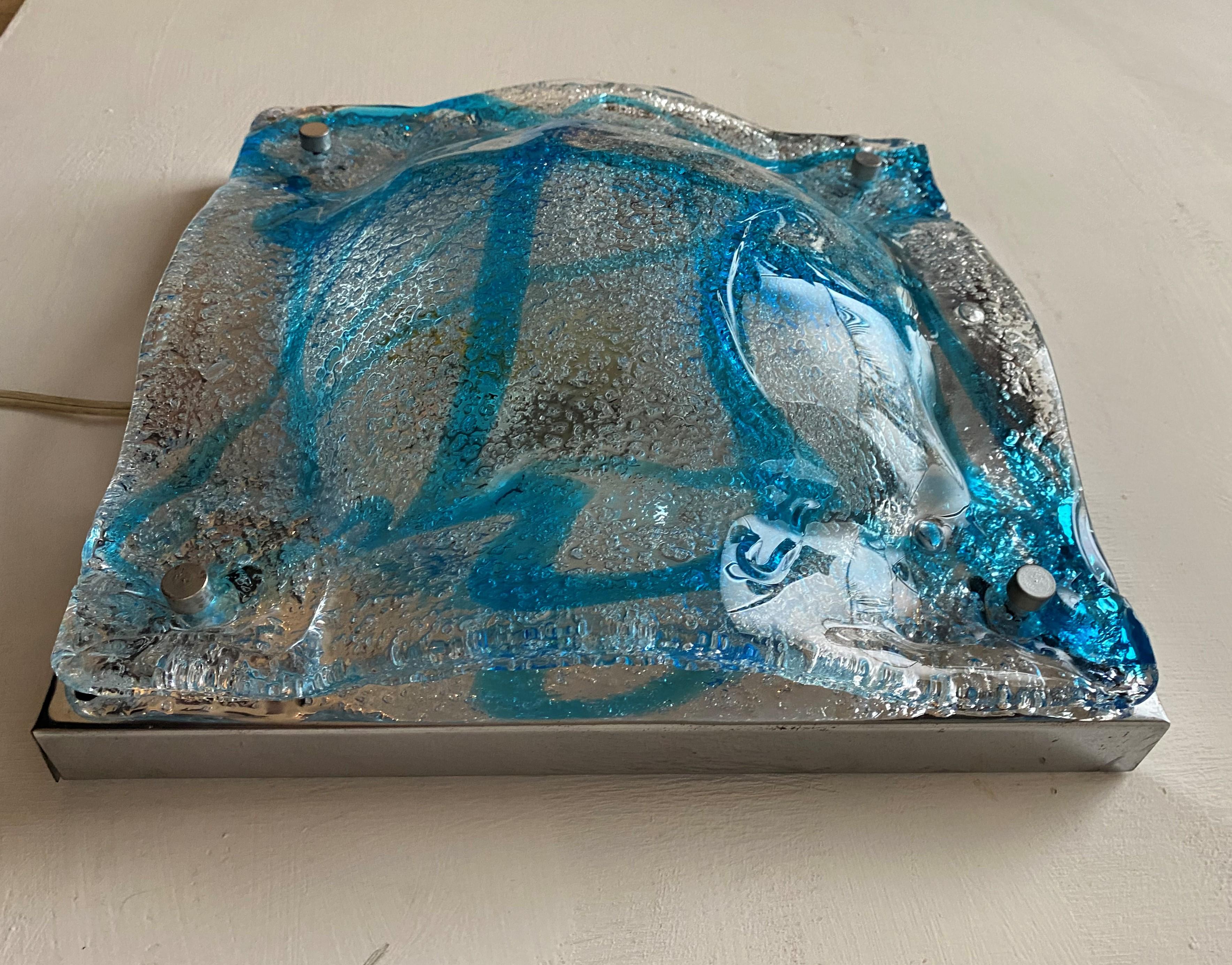Four Space Age Sconces in Murano Glass by Carlo Nason for Mazzega In Good Condition For Sale In Merida, Yucatan