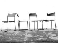 four "spaghetti" chairs by Sintesi Italy production in years '70 minimalism era