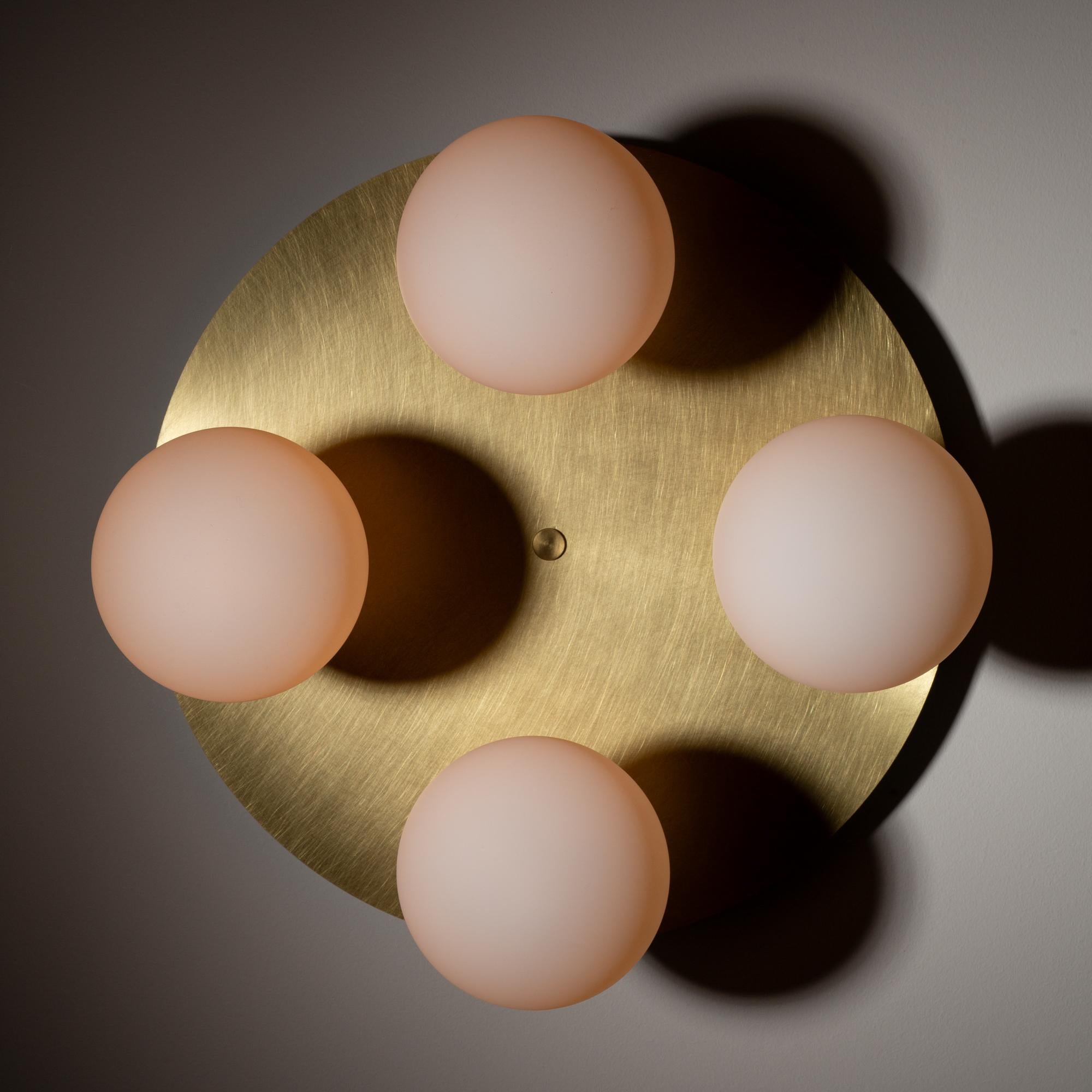 Four Sphere Brushed Brass Wall Light In New Condition For Sale In London, GB