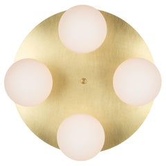 Four Sphere Brushed Brass Wall Light