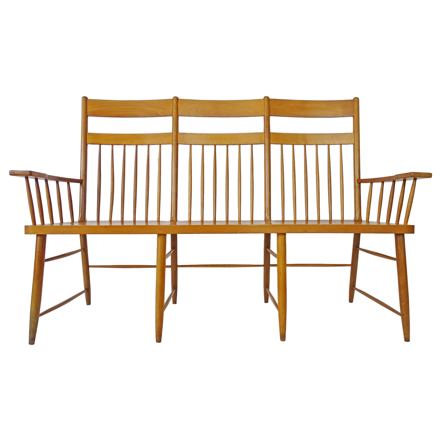 Four Splendid Early 20th Century Hand Carved High Back Bench in Wood