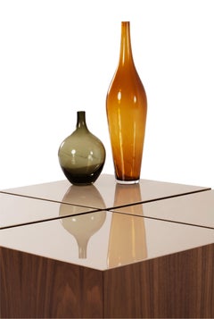 Four Square Cocktail Table Lacqueredtop Walnut Custom Made to Order Wood Coffee