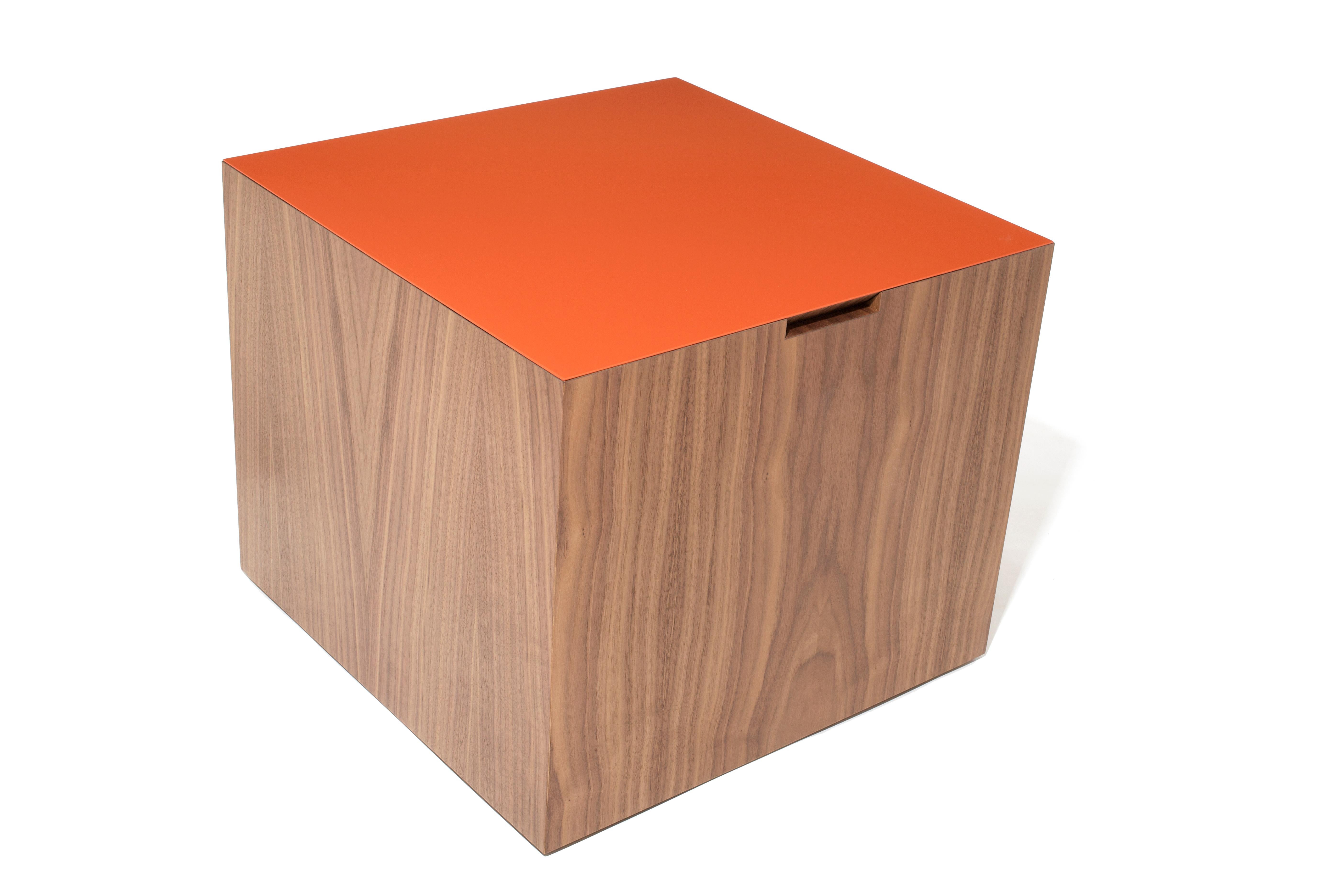 Other Four Square Storage Cube Lacquer and Walnut For Sale
