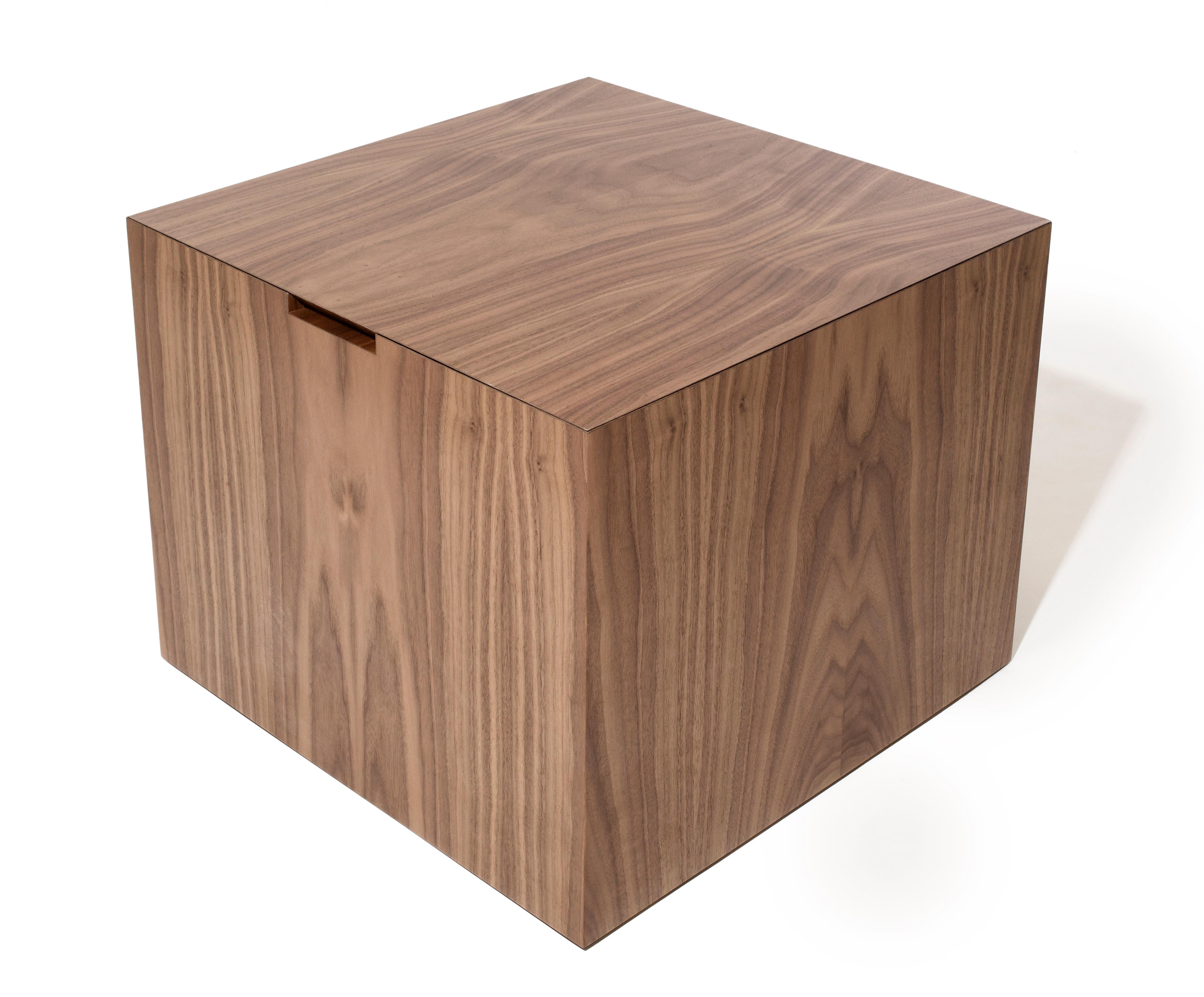 American Four Square Storage Cube Lacquer and Walnut For Sale