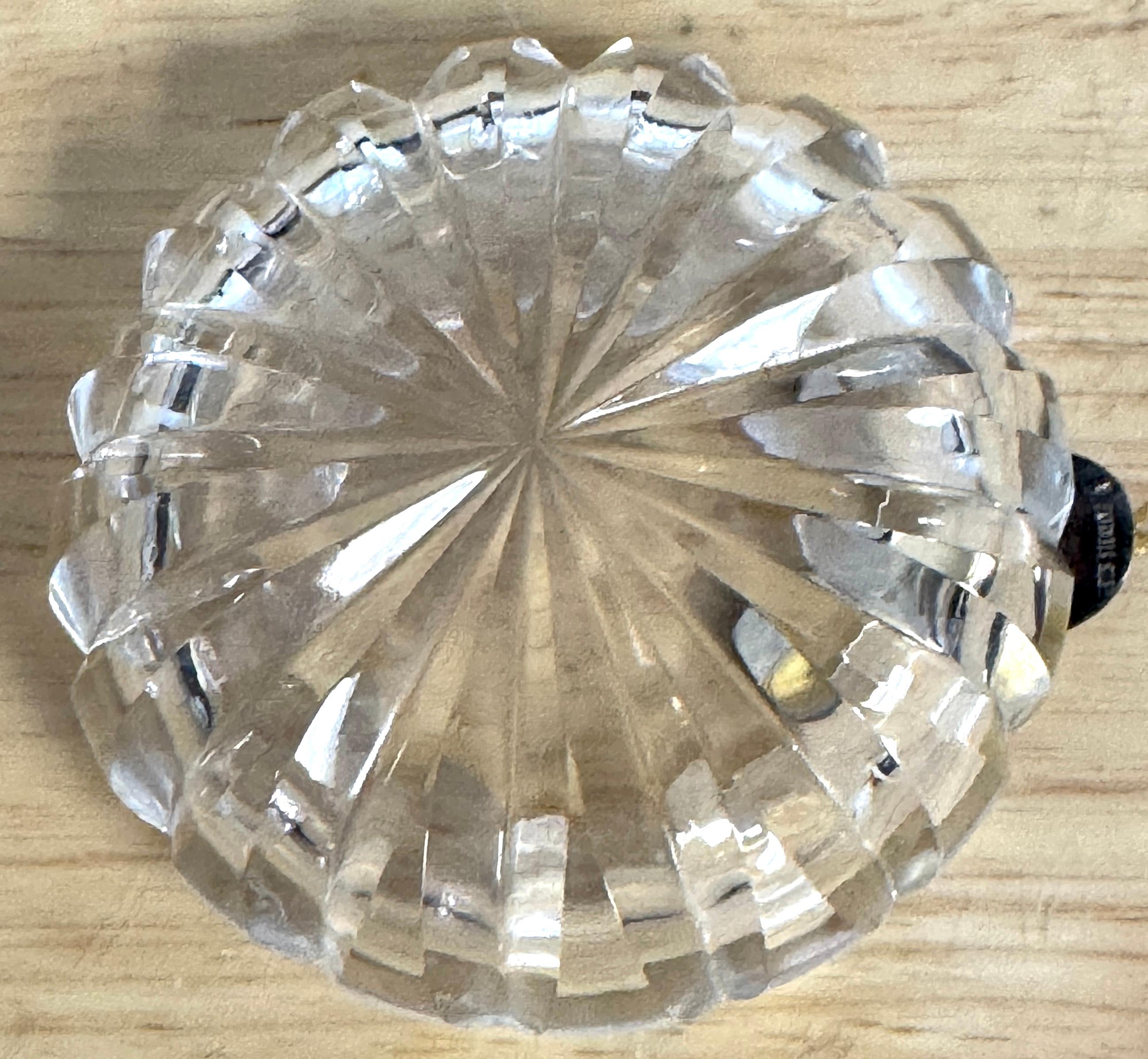 Cuatro Ceniceros Individuales de Cristal y Plata de Ley de Lane Crawford, en Caja de Cuero Plata esterlina en venta