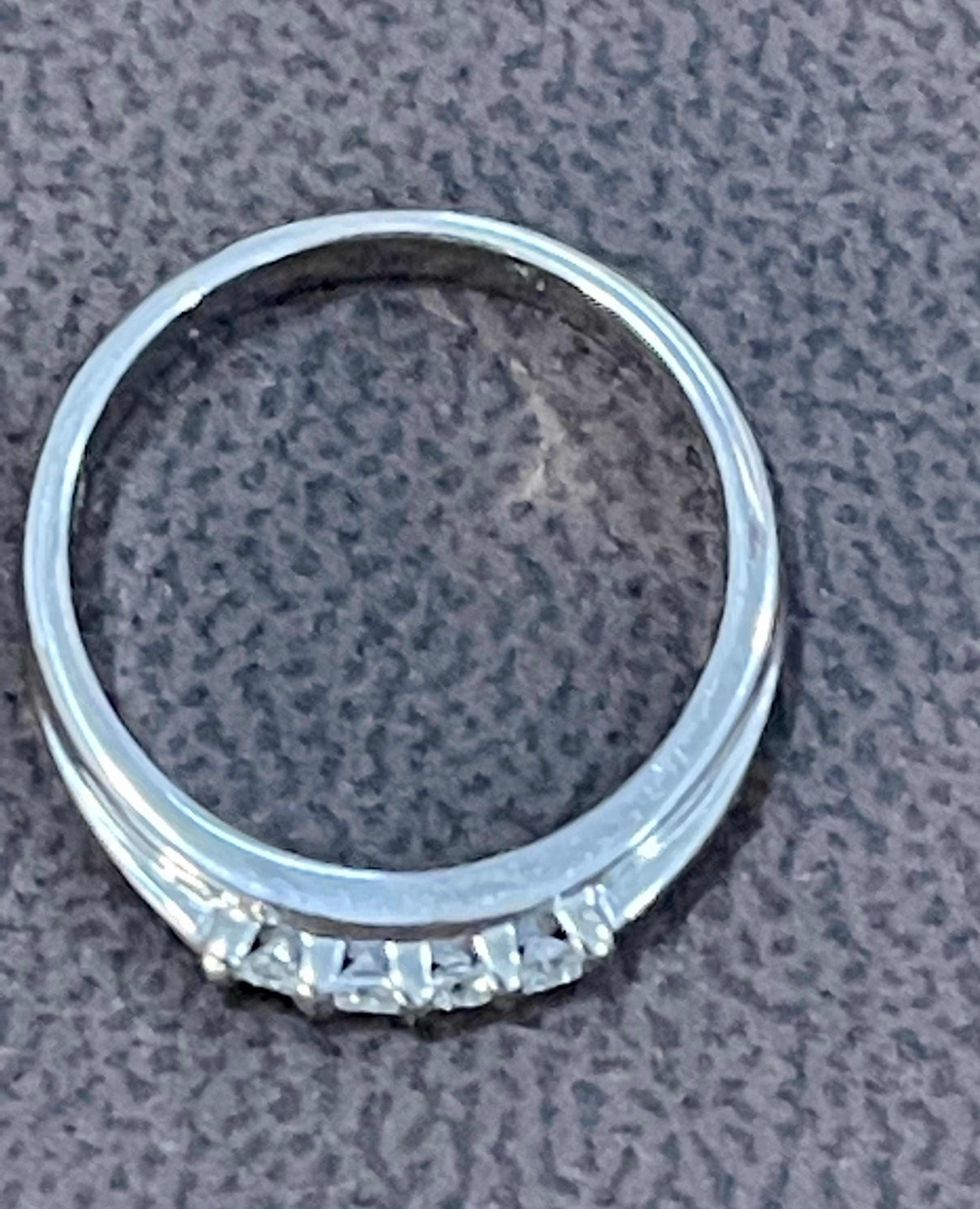 Princess Cut Four Stone Diamond 0.12 Carat Traditional Ring/Band 14 Karat White Gold For Sale