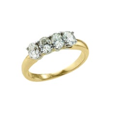 Four Stone Oval Diamond Gold Ring