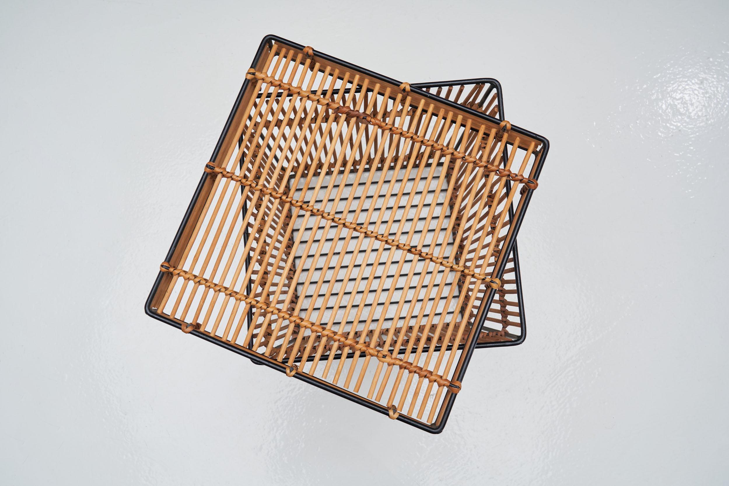 Four Storage Baskets by Dirk Van Sliedregt 'Attr.' for Rohé, Netherlands, 1960s For Sale 3