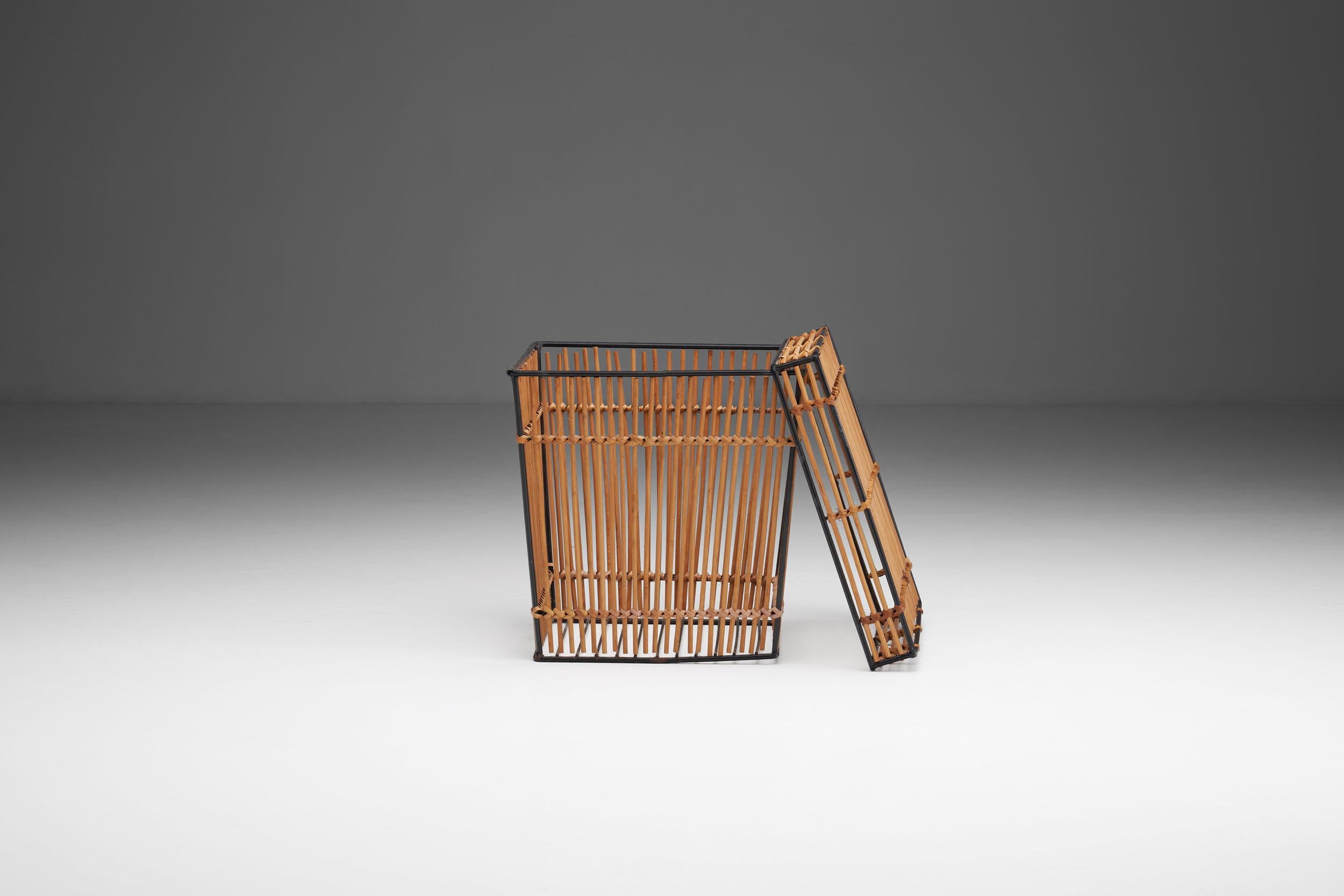 Mid-20th Century Four Storage Baskets by Dirk Van Sliedregt 'Attr.' for Rohé, Netherlands, 1960s For Sale