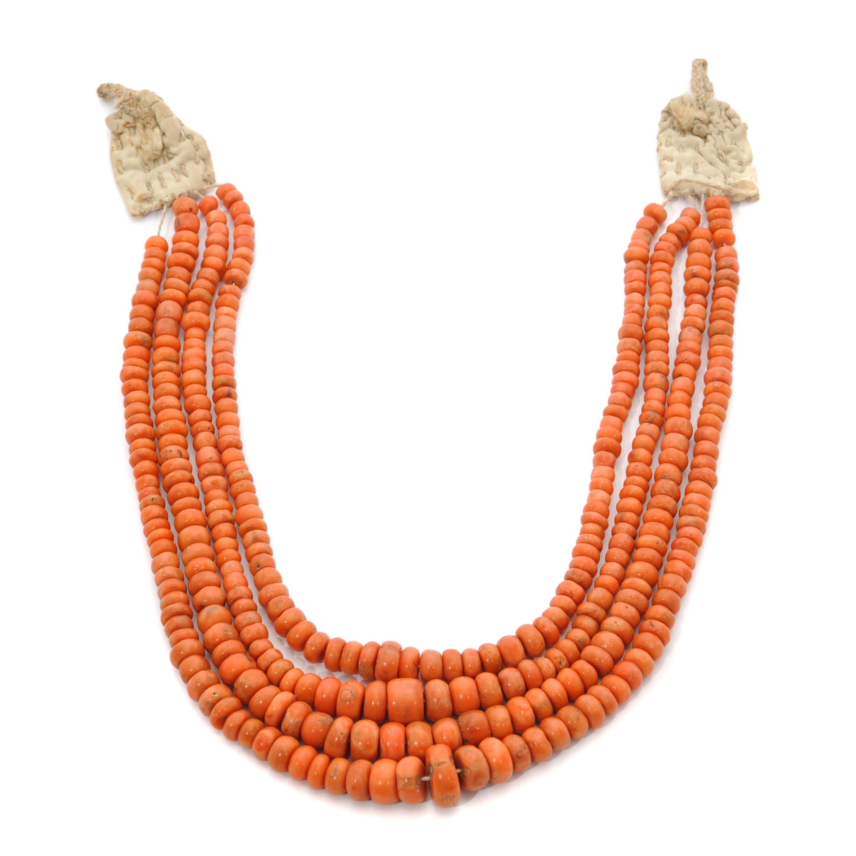 beaded coral necklace