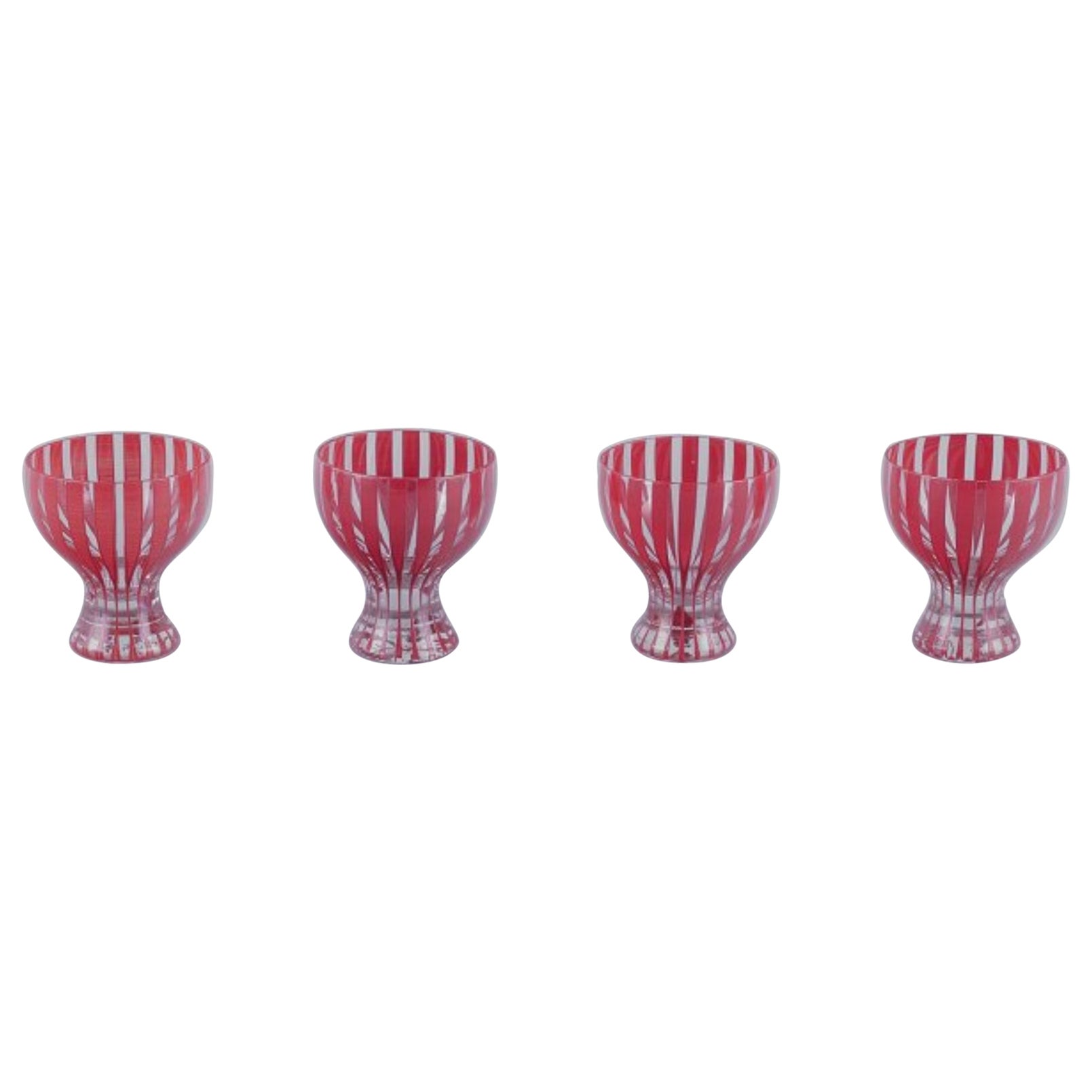 Four "Strikt" cocktail glasses, Bengt Orup, Johansfors.