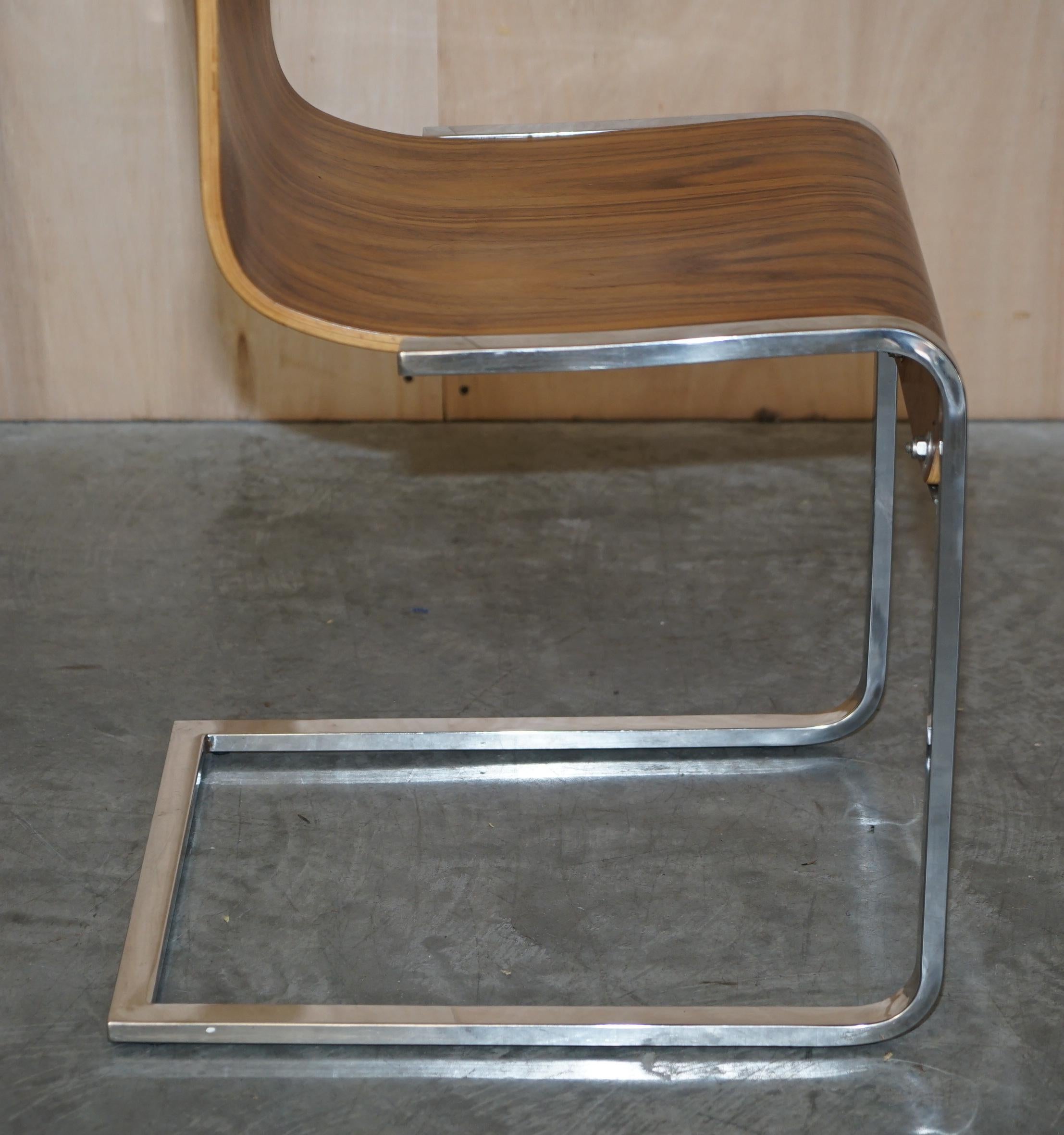 20th Century Four Stunning Contemporary Bent Plywood & Polished Chrome Framed Dining Chairs 4