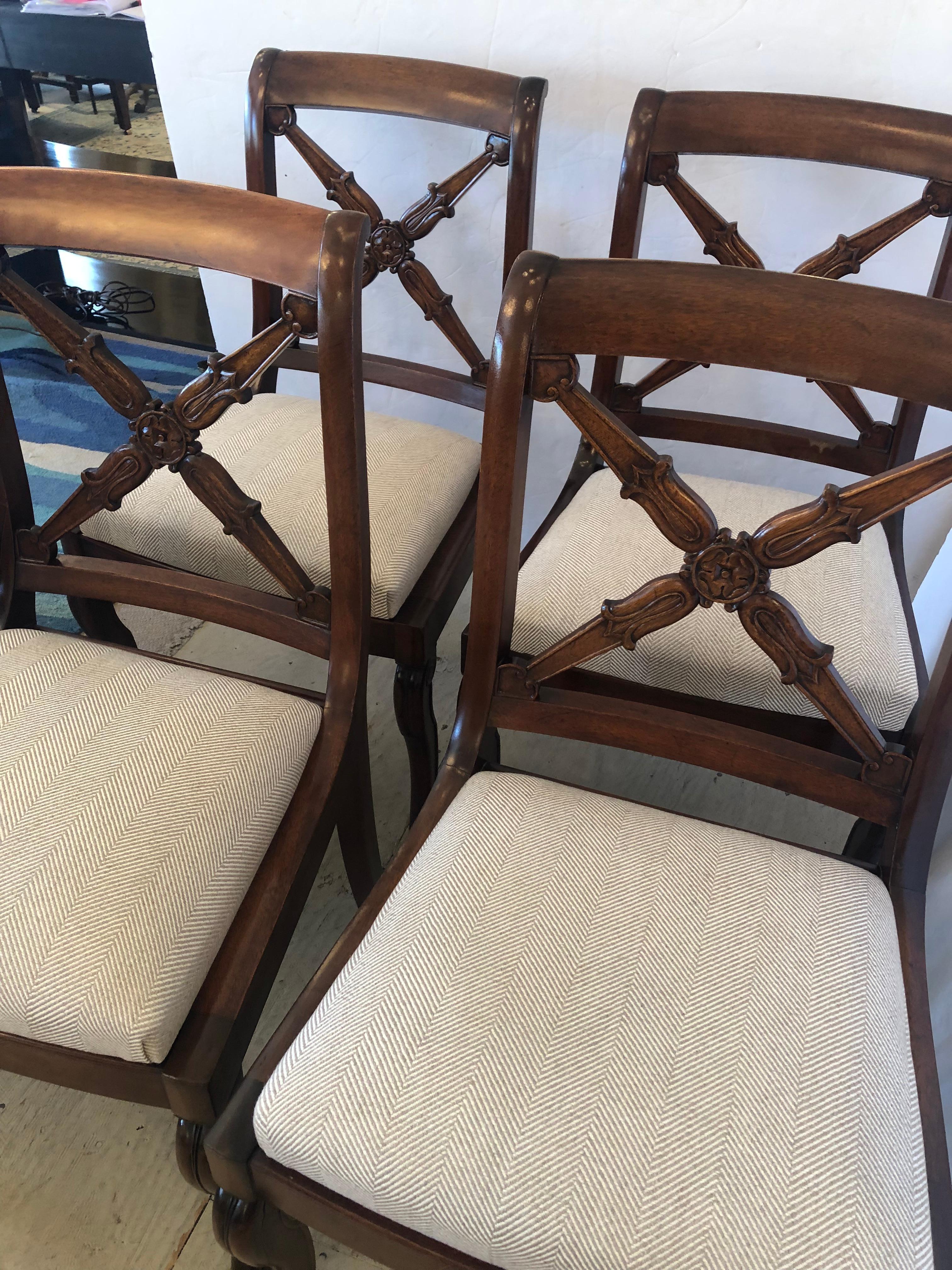 Four Superb Antique 19th Century Regency Mahogany Dining Chairs 4