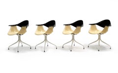 Four Swag Leg Chairs by George Nelson, Model DAF, 1958, Original Beige and Black