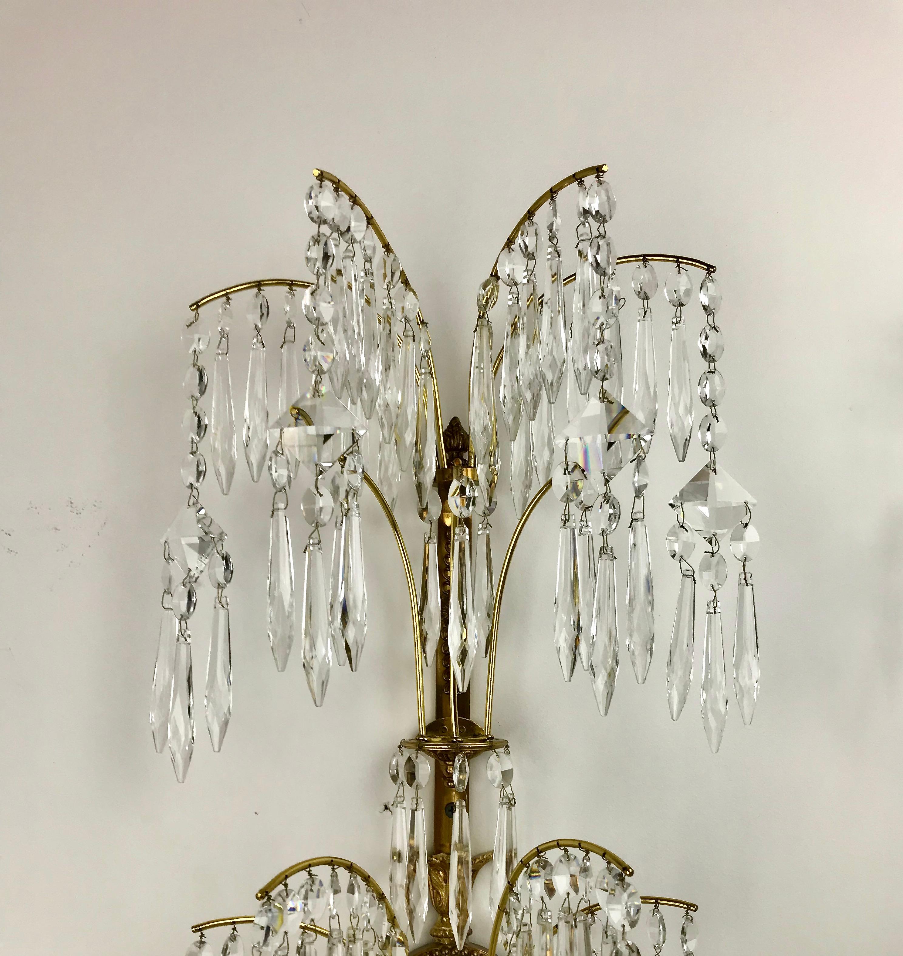 20th Century Four Swedish or Russian Neo-Classical Style Three Light Sconces For Sale