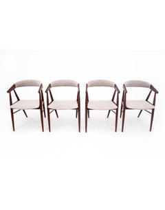 Four teak chairs by Ejner Larsen & Aksel Bender Madsen, Denmark, 1960s.
