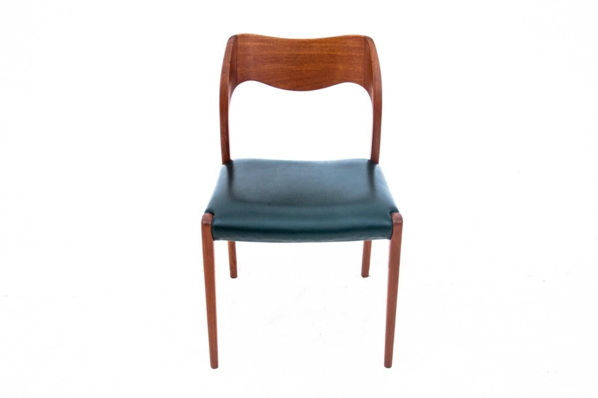 Four Teak Chairs, Model 71, Designed by N.O. Møller in 1960s In Good Condition In Chorzów, PL