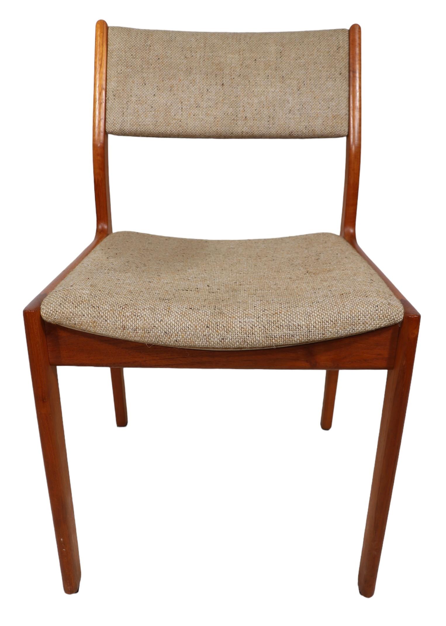 Four Teak  Danish Style Mid Century Dining Chairs by D Scan c 1950/1960's 3