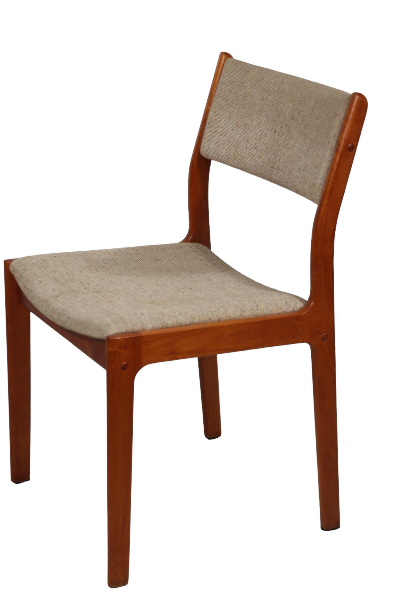 Four Teak  Danish Style Mid Century Dining Chairs by D Scan c 1950/1960's  For Sale 11