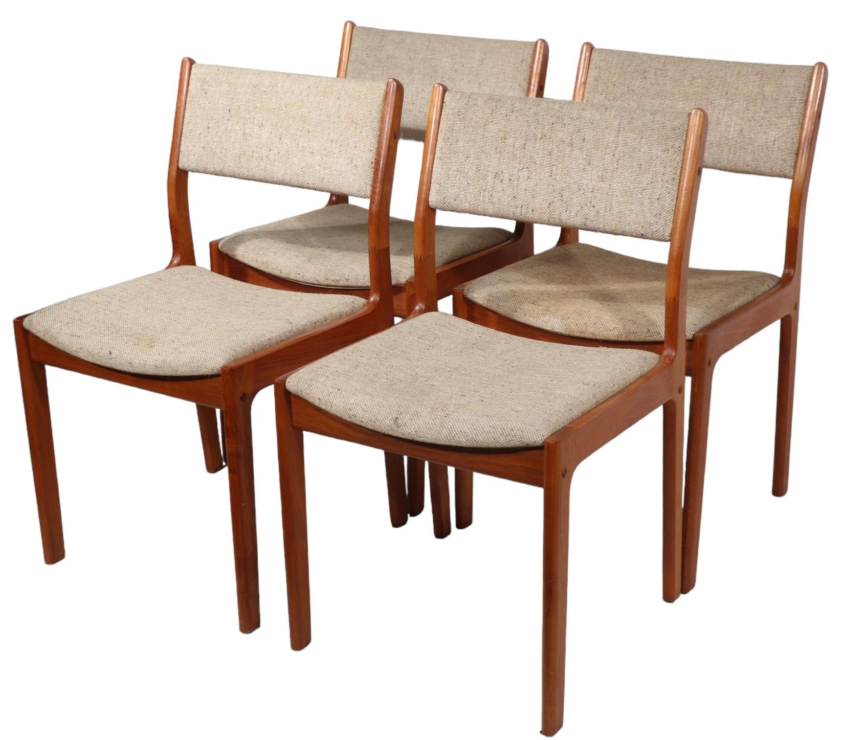 Singaporean Four Teak  Danish Style Mid Century Dining Chairs by D Scan c 1950/1960's  For Sale