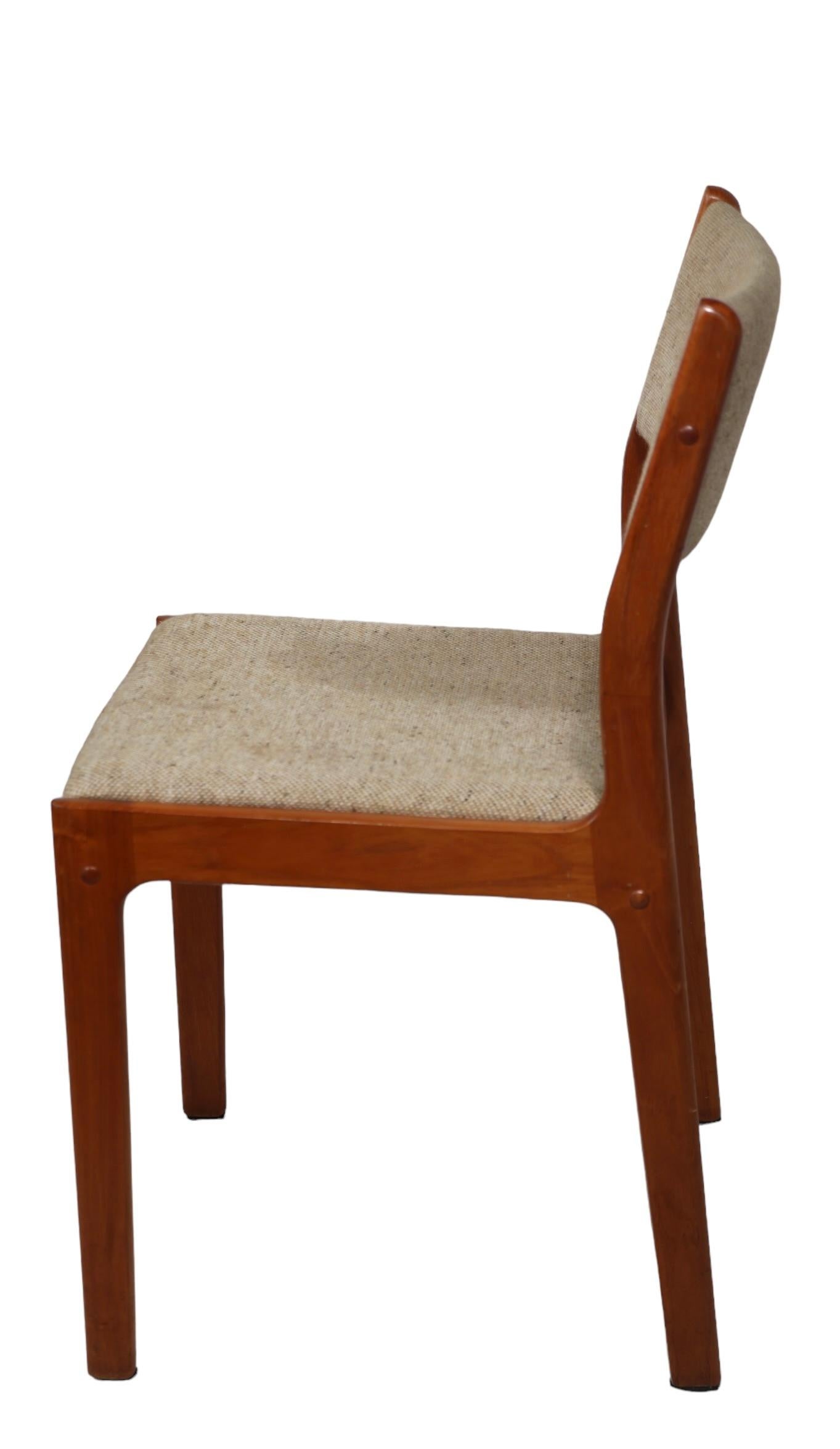 20th Century Four Teak  Danish Style Mid Century Dining Chairs by D Scan c 1950/1960's  For Sale