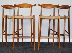 Four Teak Arthur Umanoff Danish Mid-Century Modern Cow Horn Stools