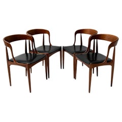 Vier moderne Esszimmerstühle aus Teakholz von Johannes Andersen für Uldum, Mid-Century Modern, 1960er Jahre