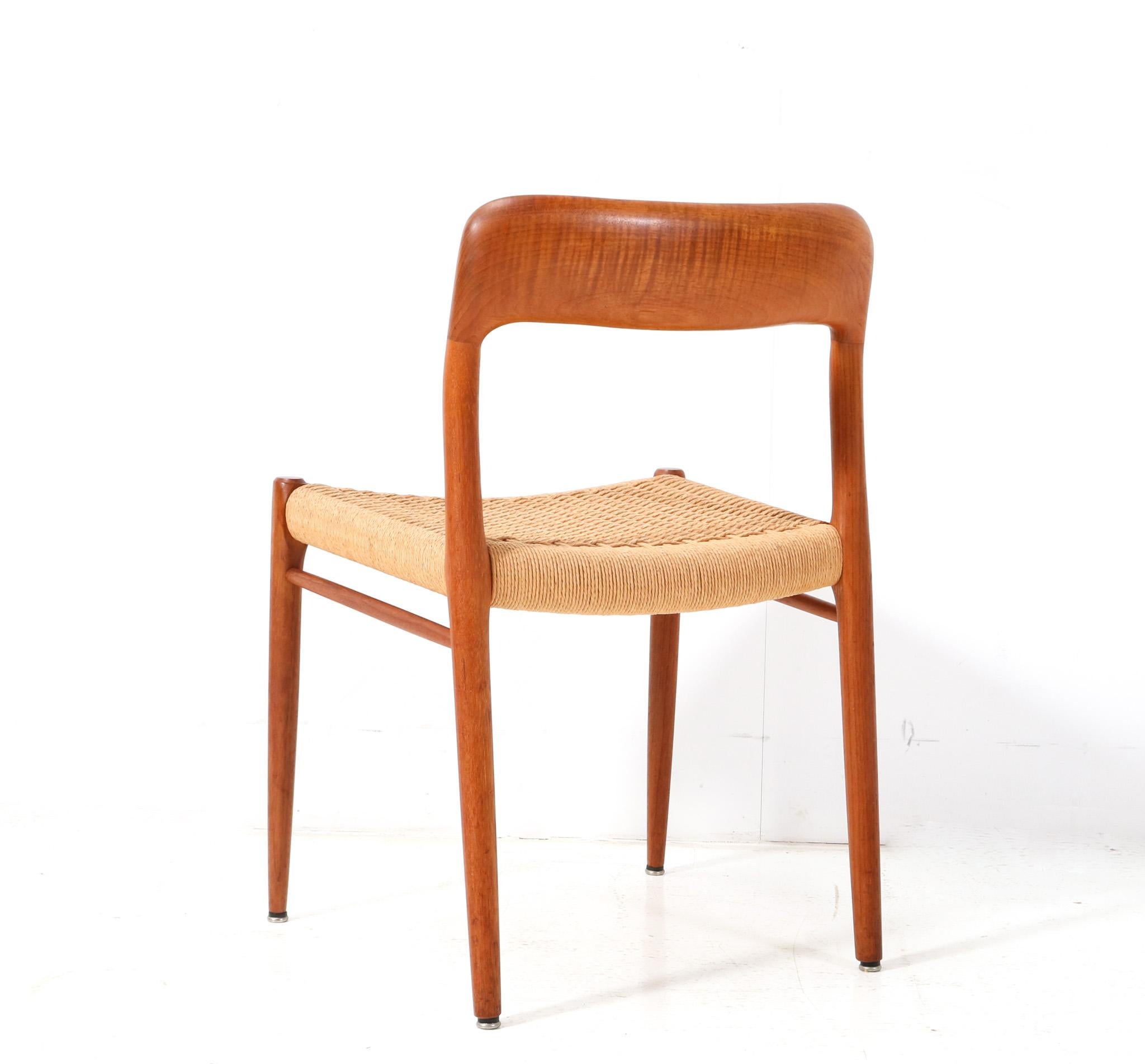 Teak Mid-Century Modern Model 75 Dining Chairs by Niels Otto Møller, 1956 4