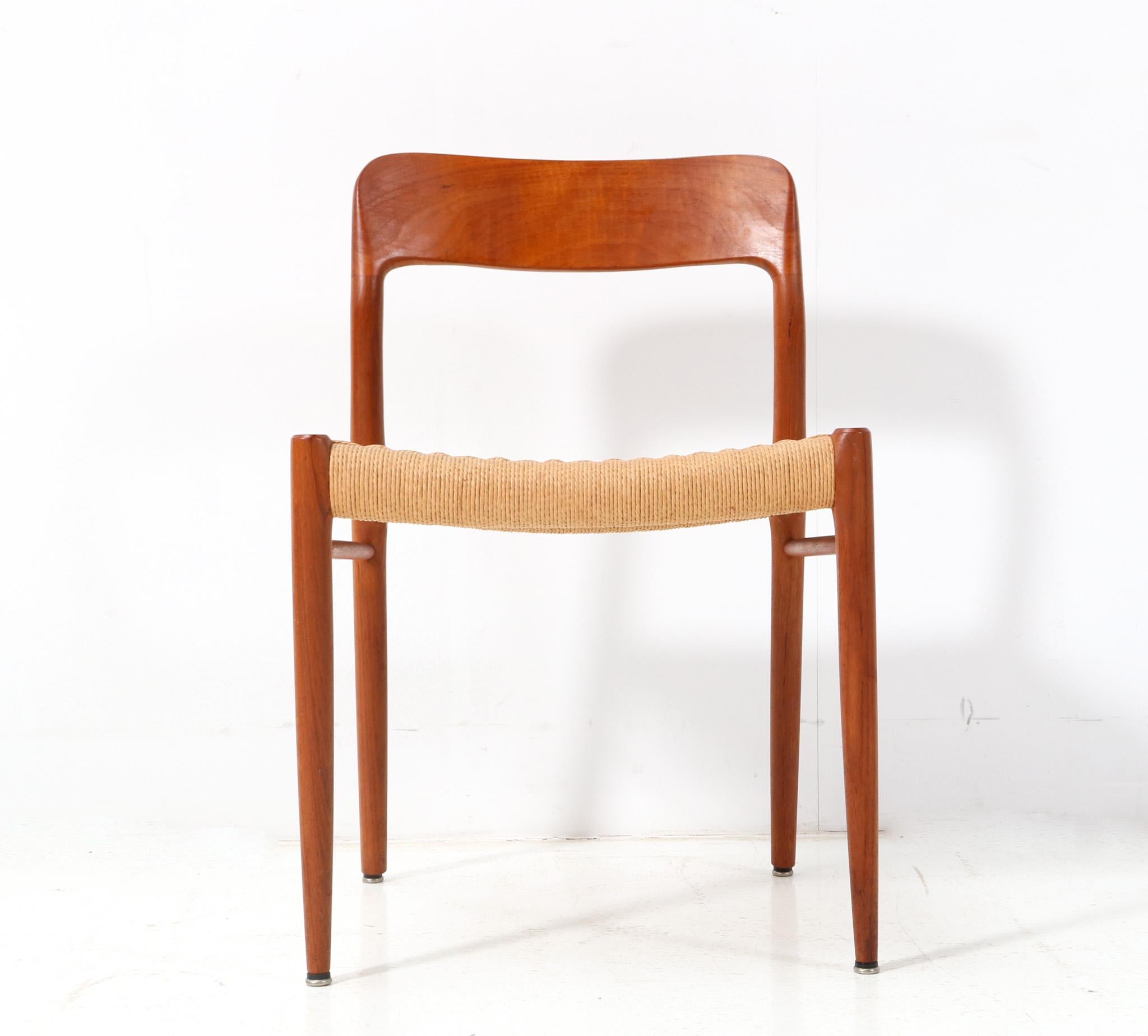 Teak Mid-Century Modern Model 75 Dining Chairs by Niels Otto Møller, 1956 3