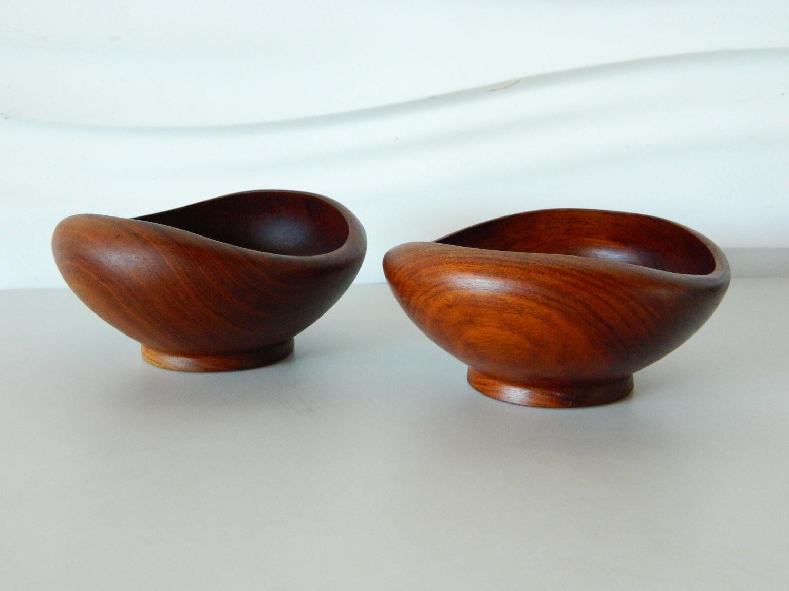 Danish Four Teak Wood Bowls in the Style of Finn Juhl For Sale