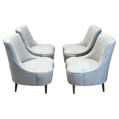 Quatre chaises en forme de larme d'Edward Wormley pour Dunbar
