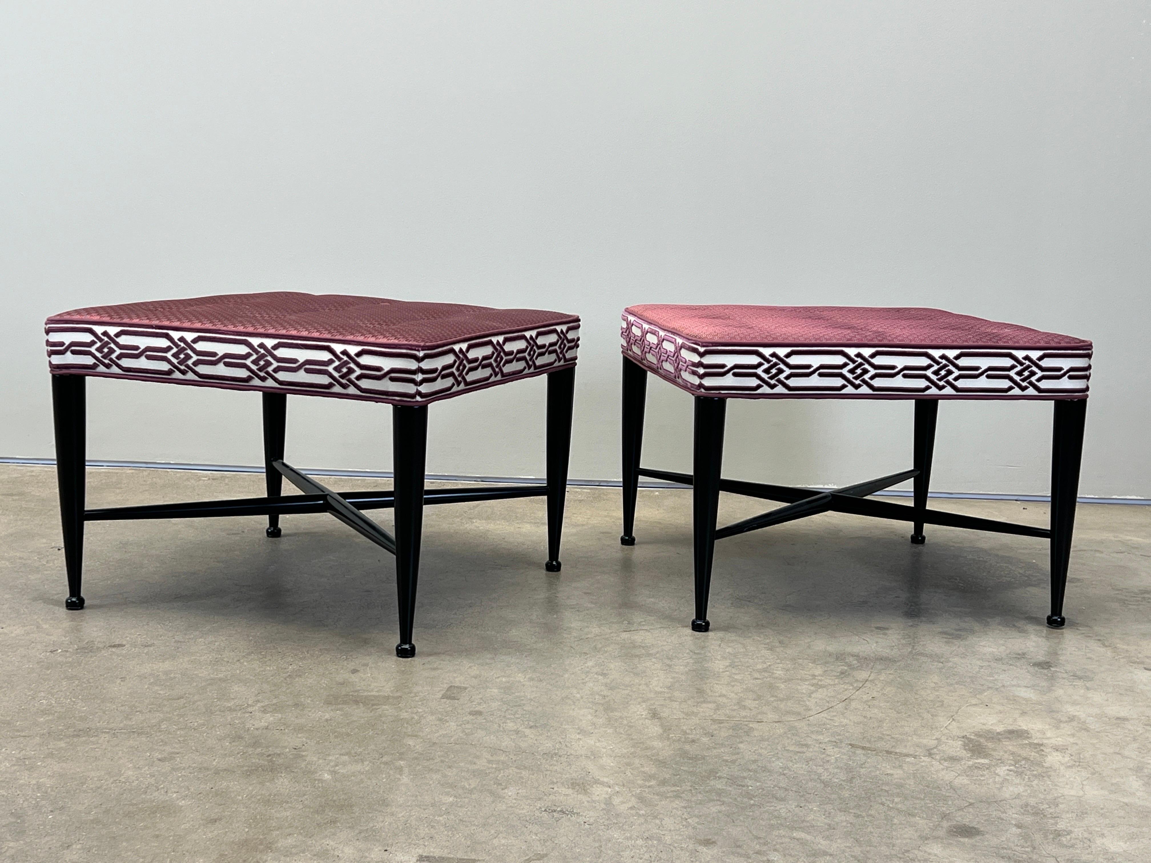 Four Thebes Stools by Edward Wormley for Dunbar For Sale 5