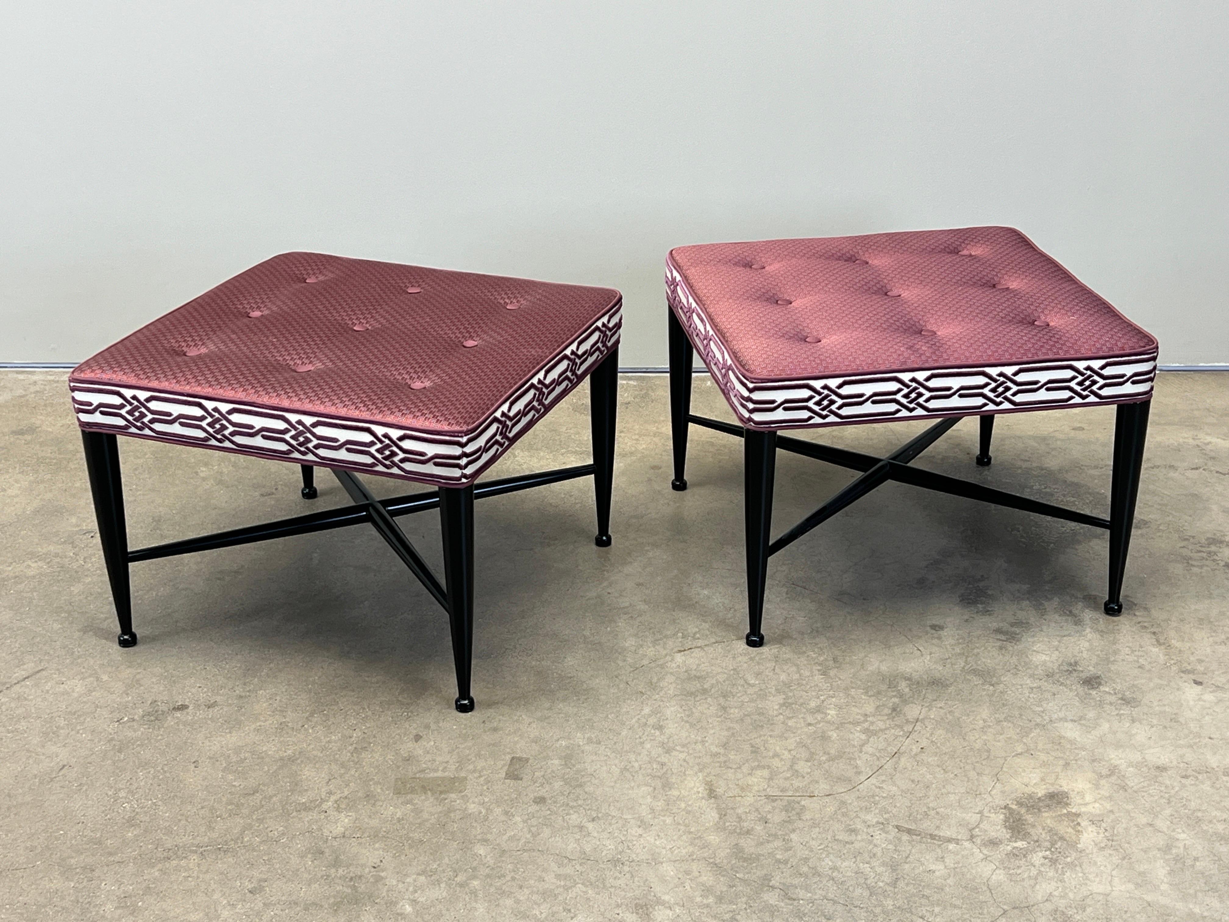 Four Thebes Stools by Edward Wormley for Dunbar For Sale 6