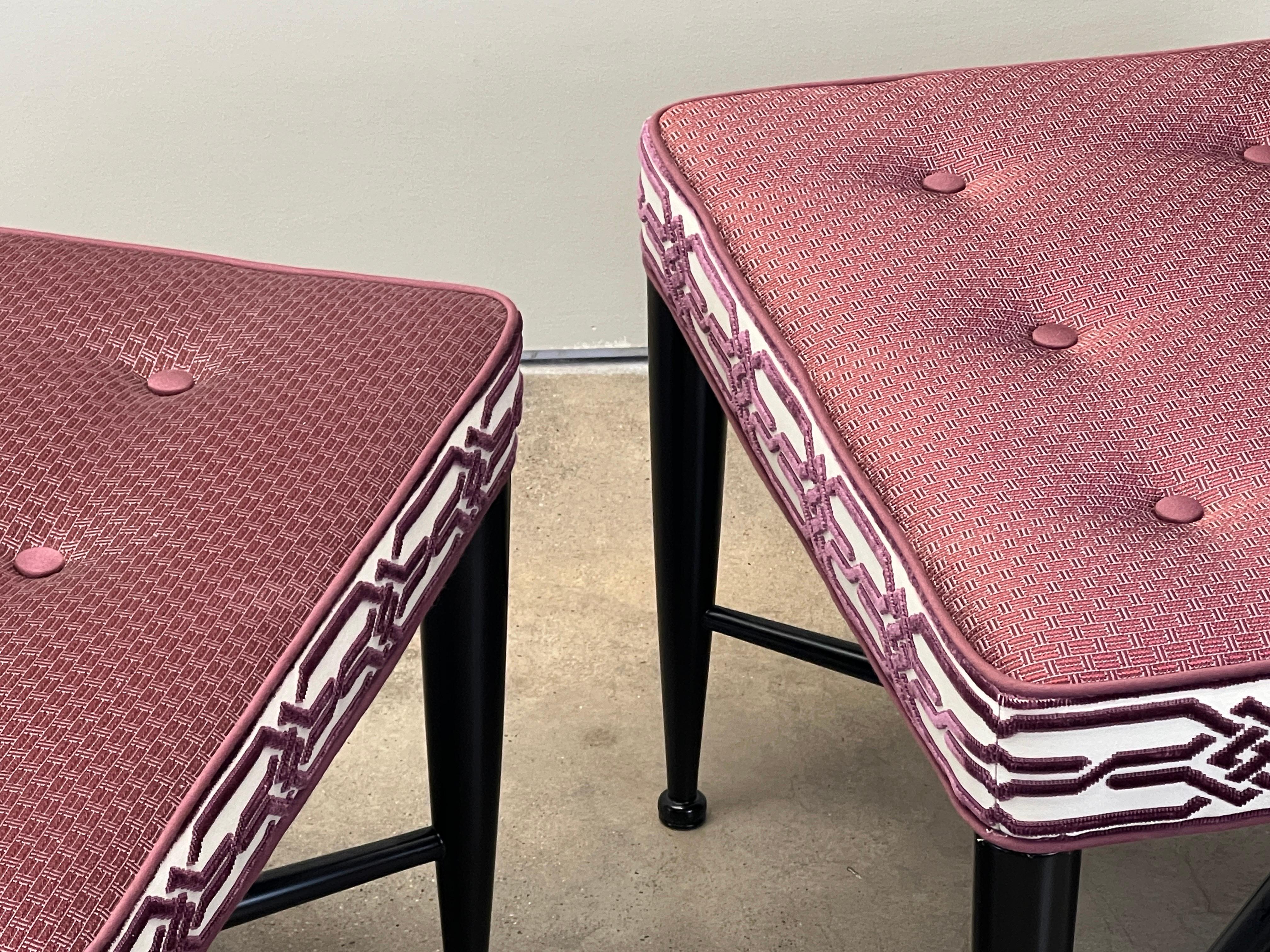 Four Thebes Stools by Edward Wormley for Dunbar For Sale 8