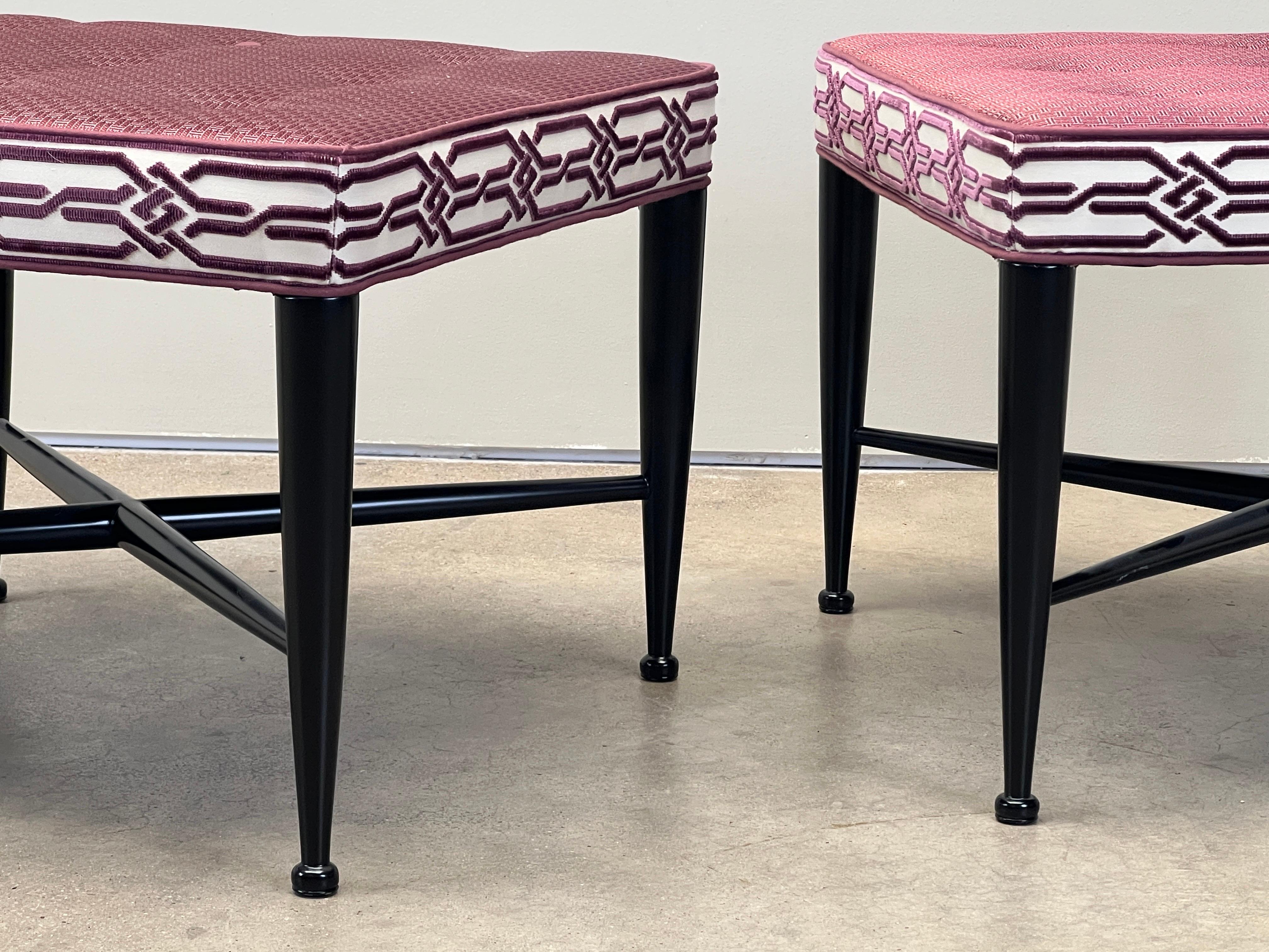 Four Thebes Stools by Edward Wormley for Dunbar For Sale 10