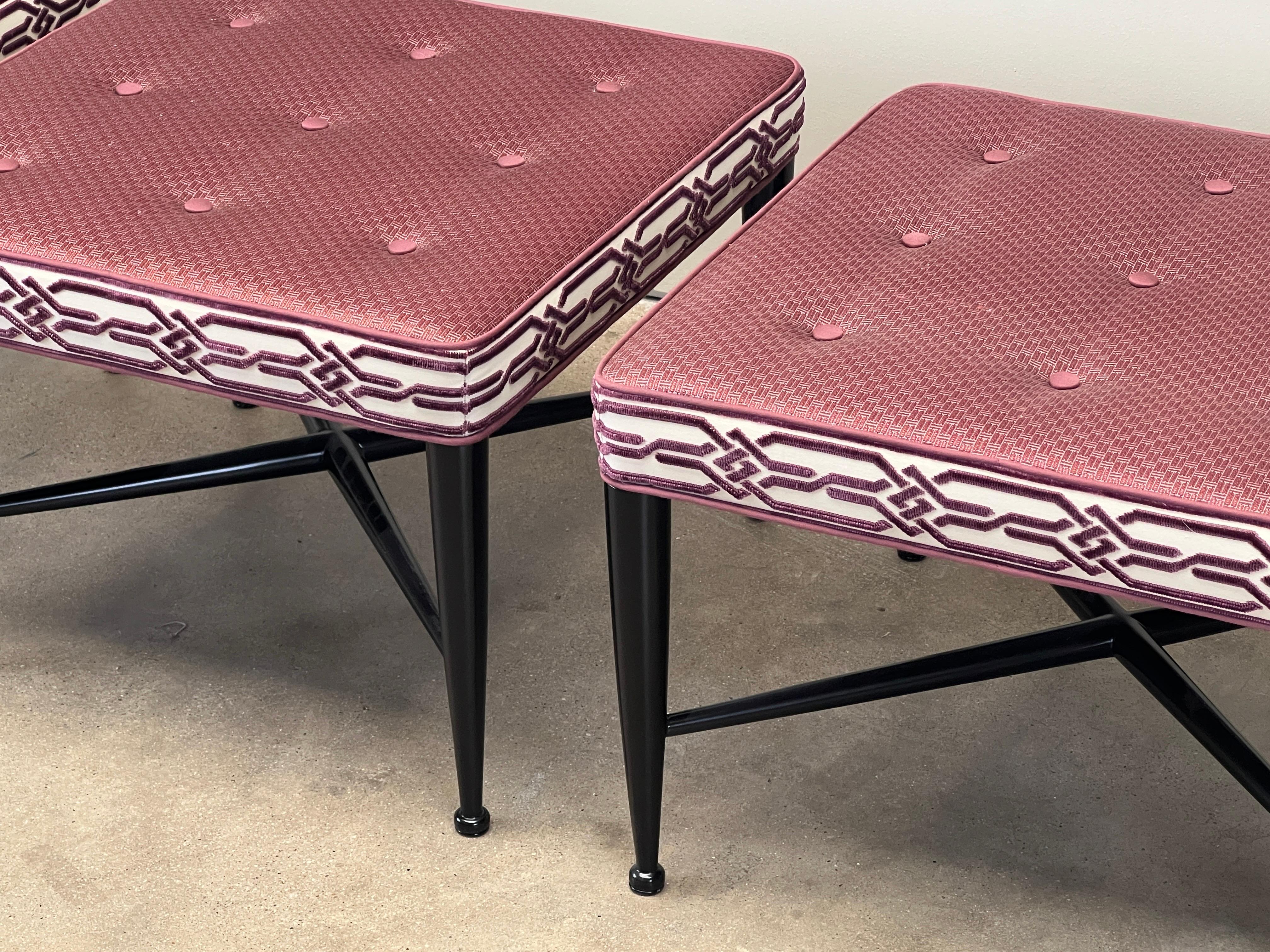 Mahogany Four Thebes Stools by Edward Wormley for Dunbar For Sale