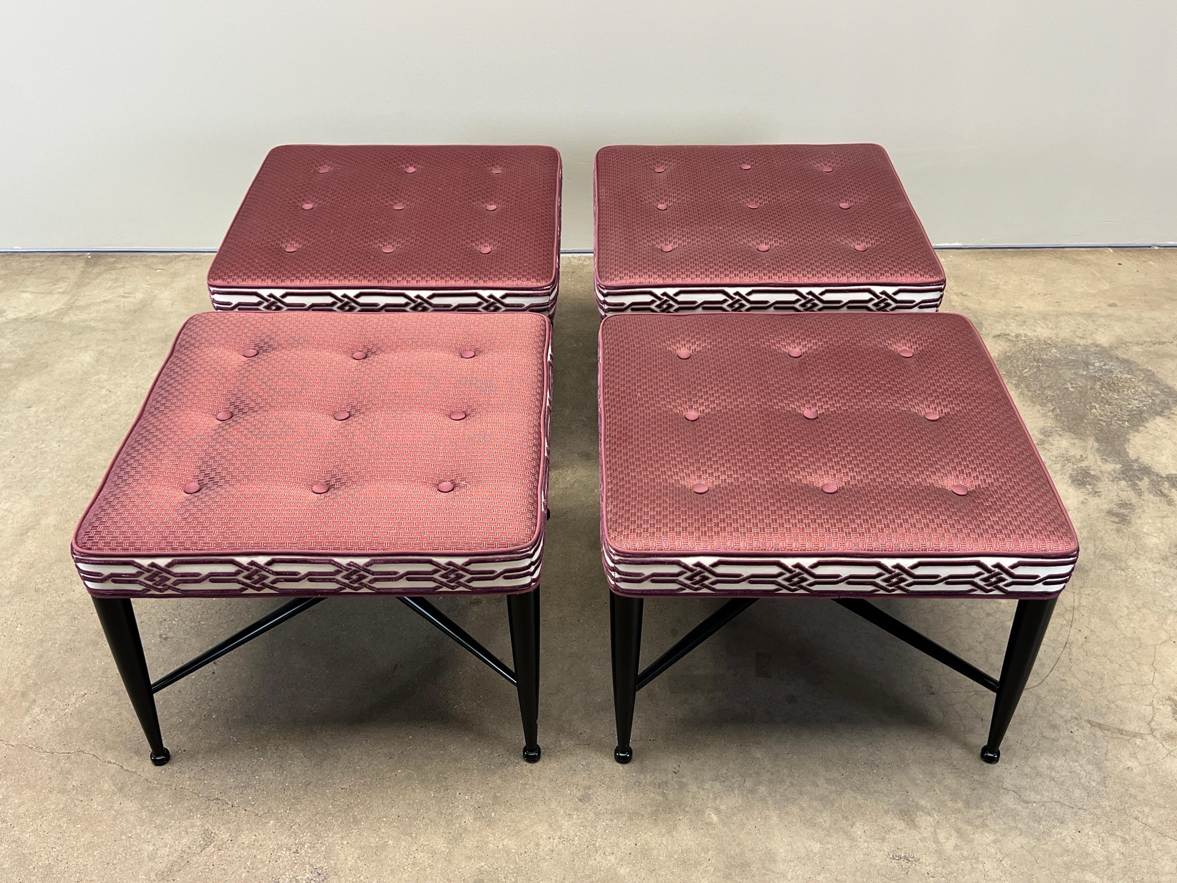 Four Thebes Stools by Edward Wormley for Dunbar For Sale 1