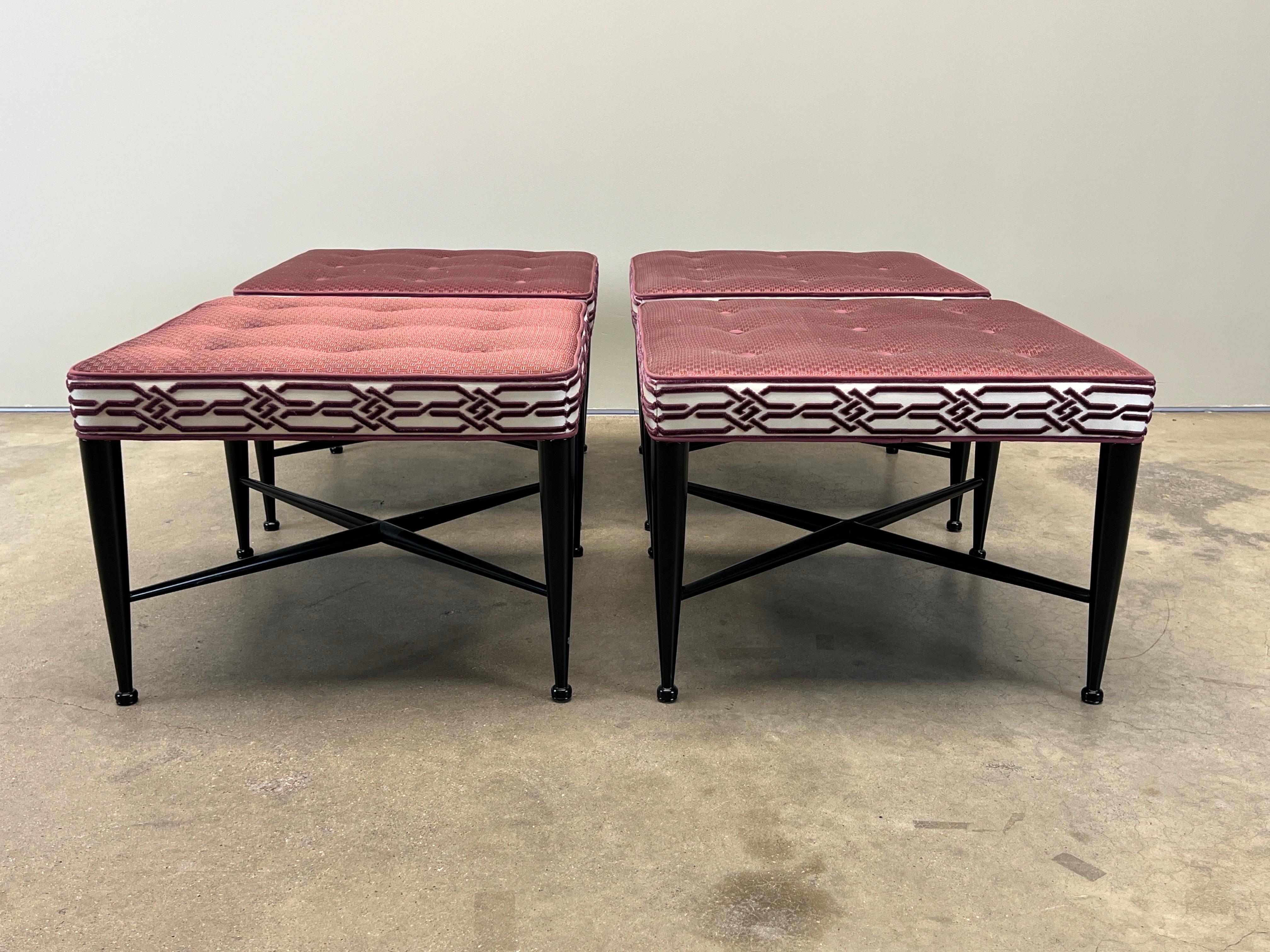 Four Thebes Stools by Edward Wormley for Dunbar For Sale 2