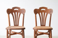 Four Thonet bent beech and perforated wood