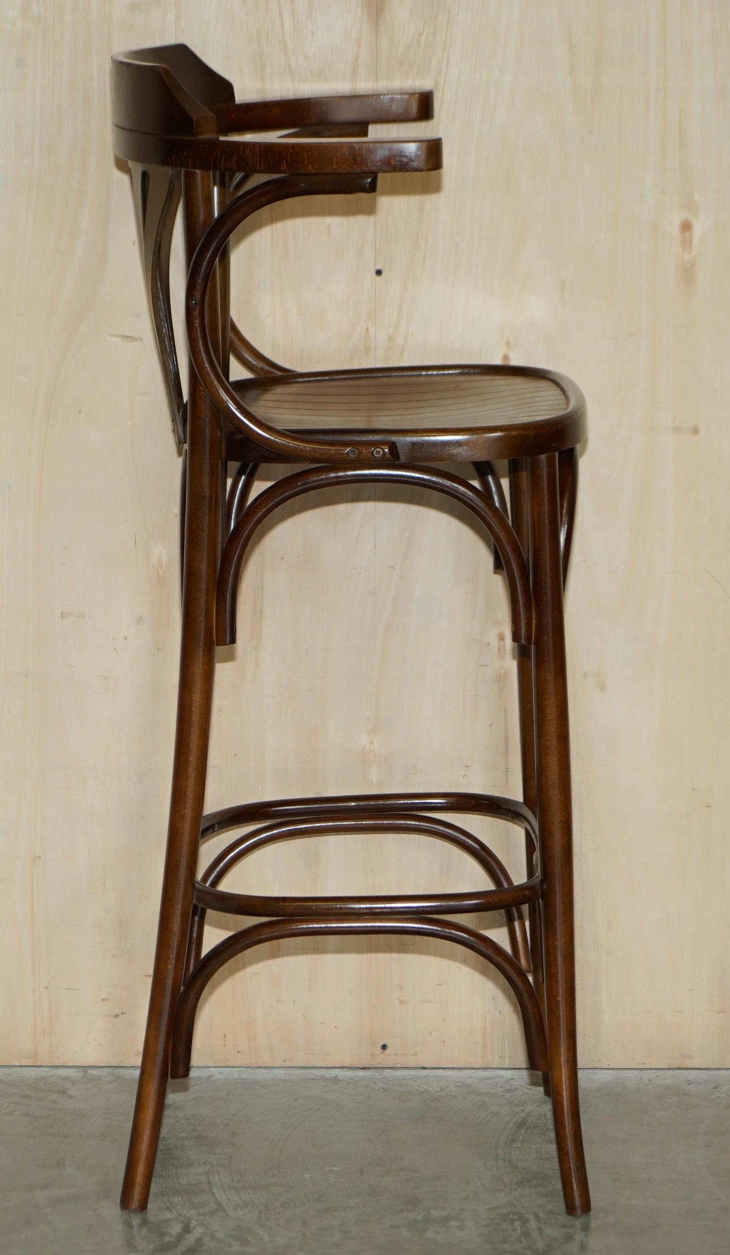 Four Thonet Style Bentwood Tall Kitchen Bar Stools with Elegant Frames 4 For Sale 5