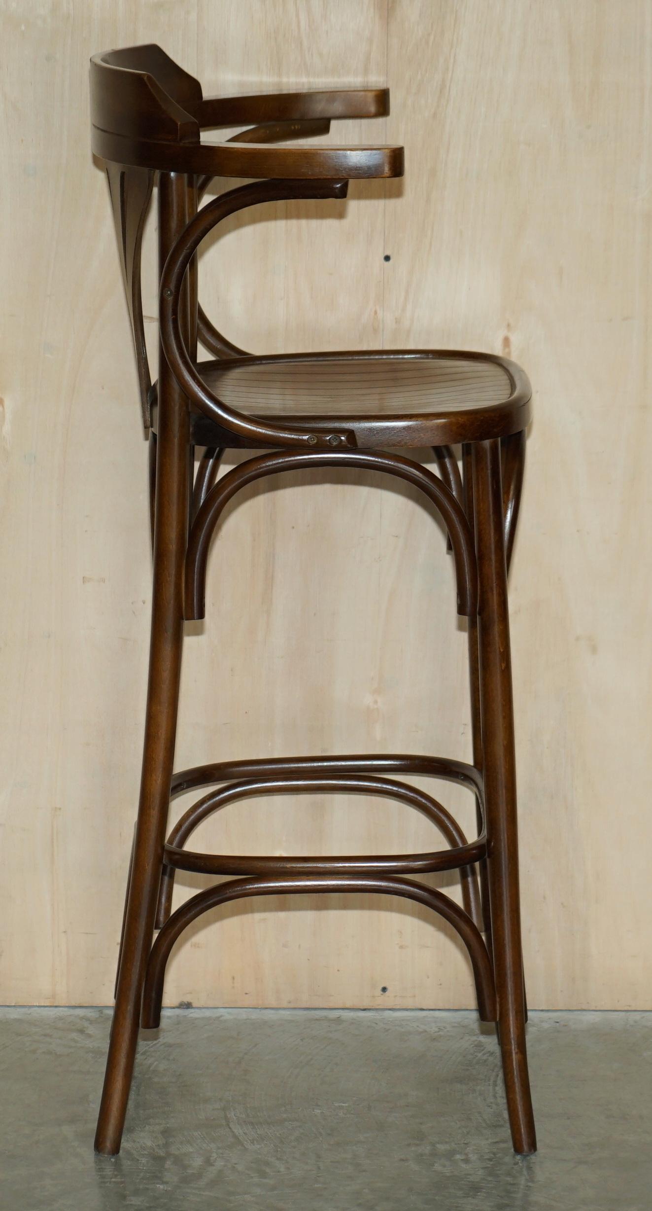 Four Thonet Style Bentwood Tall Kitchen Bar Stools with Elegant Frames 4 For Sale 10