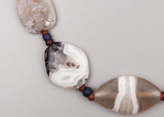 Four Thousand Year Old Agate Beads with Carnelian and Lapis Lazuli Spacers