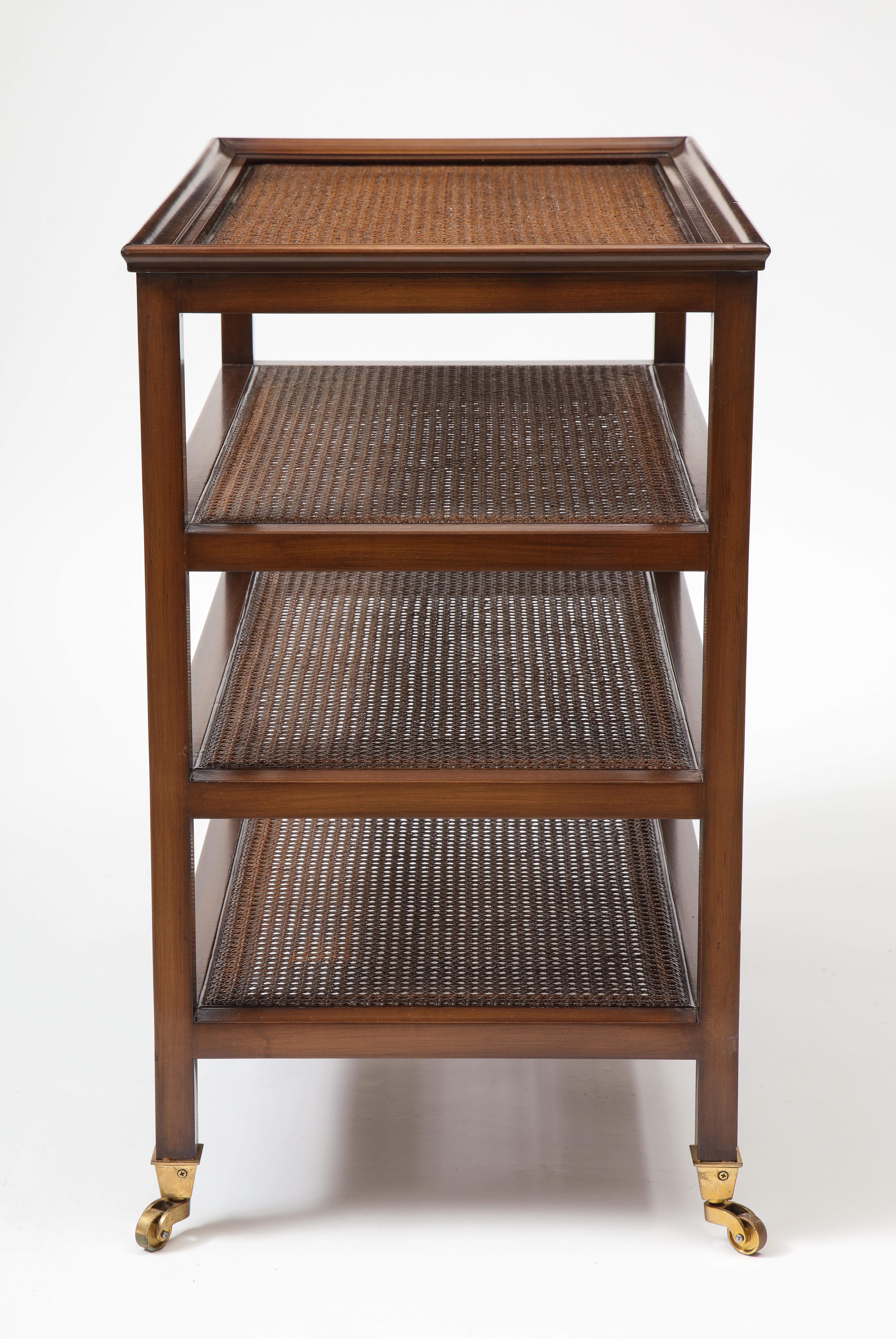 20th Century Four-Tier Caned Étagere
