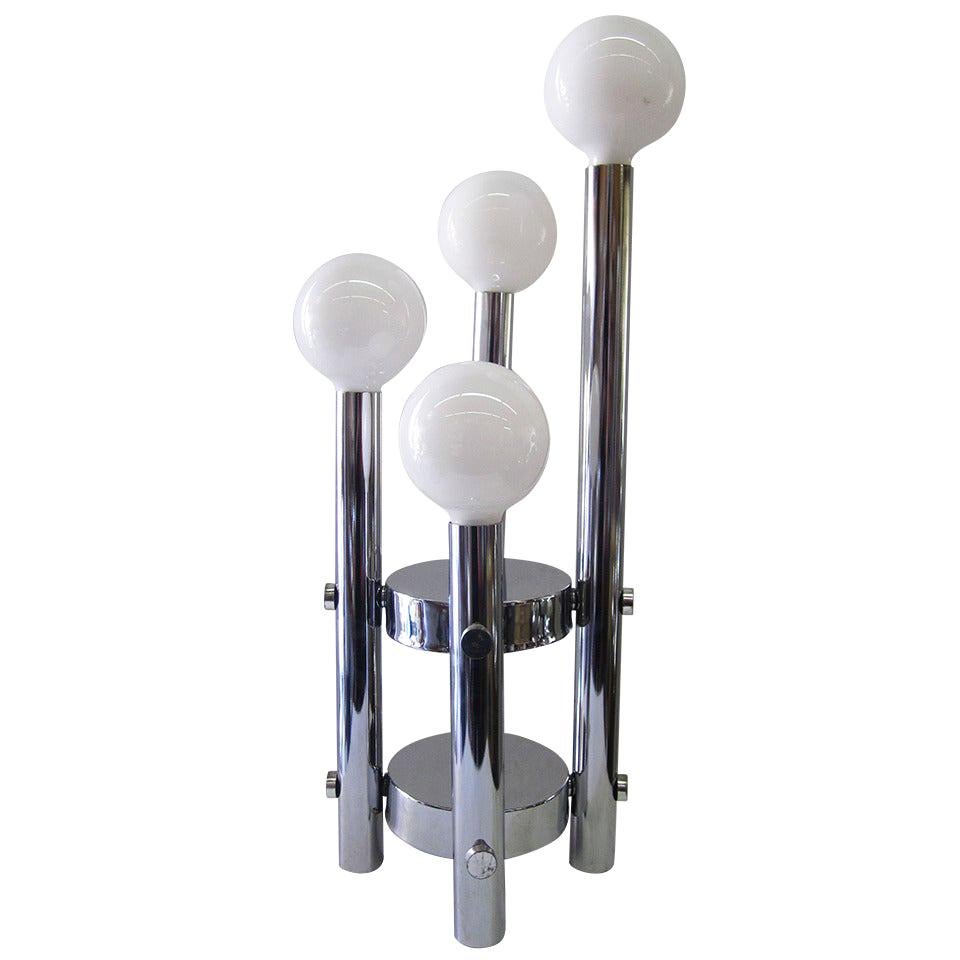 Four-Tier Chrome Table Lamp