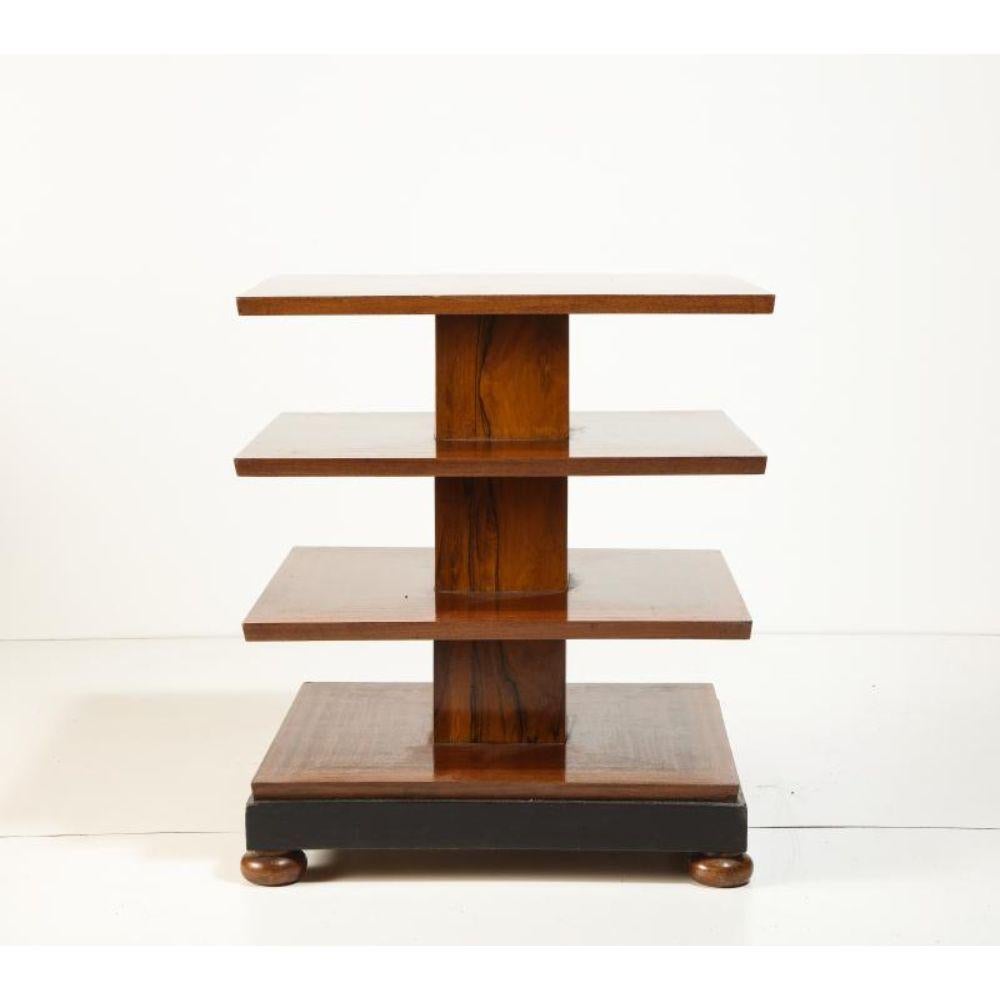 Four Tier Mahogany and Walnut Art Deco Side Table, France, c. 1930 For Sale 4